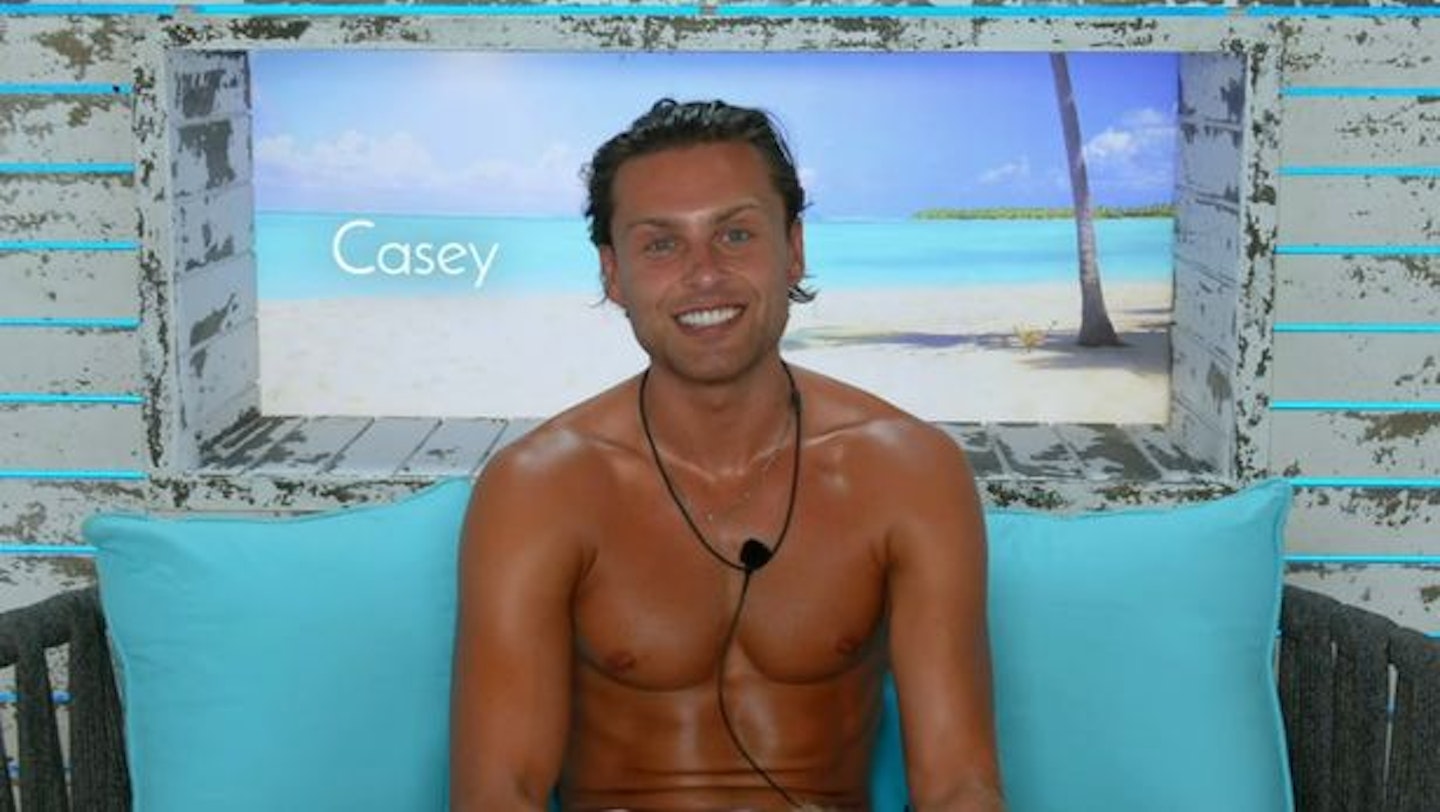 Casey in the Love Island Beach Hut