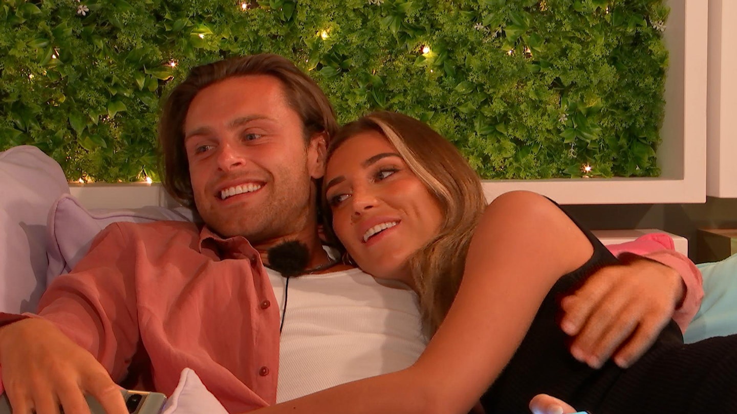 Casey and Rosie hugging in the Love Island villa