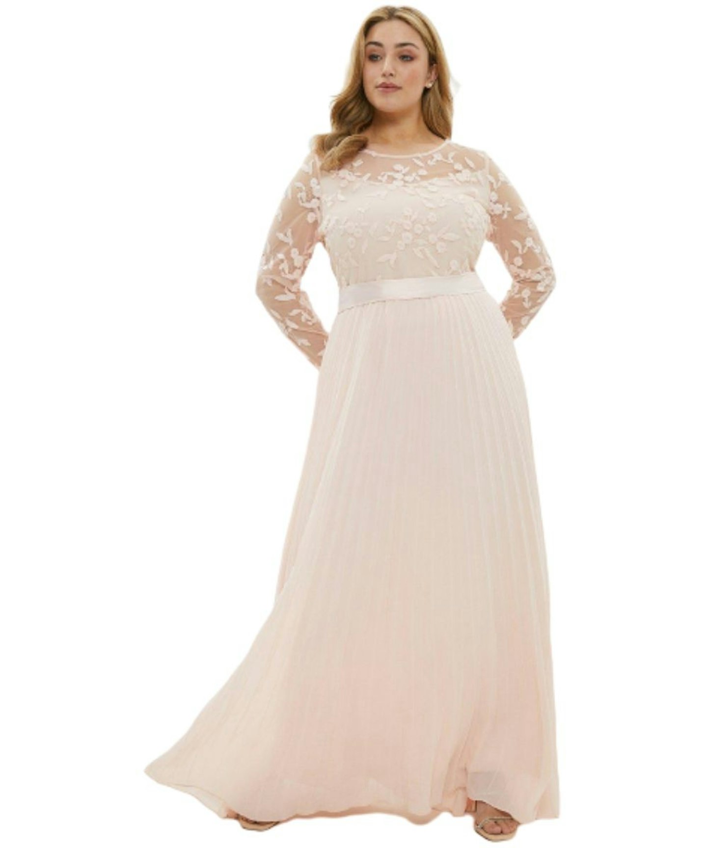 Coast Coast Plus Size Embroidered Long Sleeve Maxi Dress