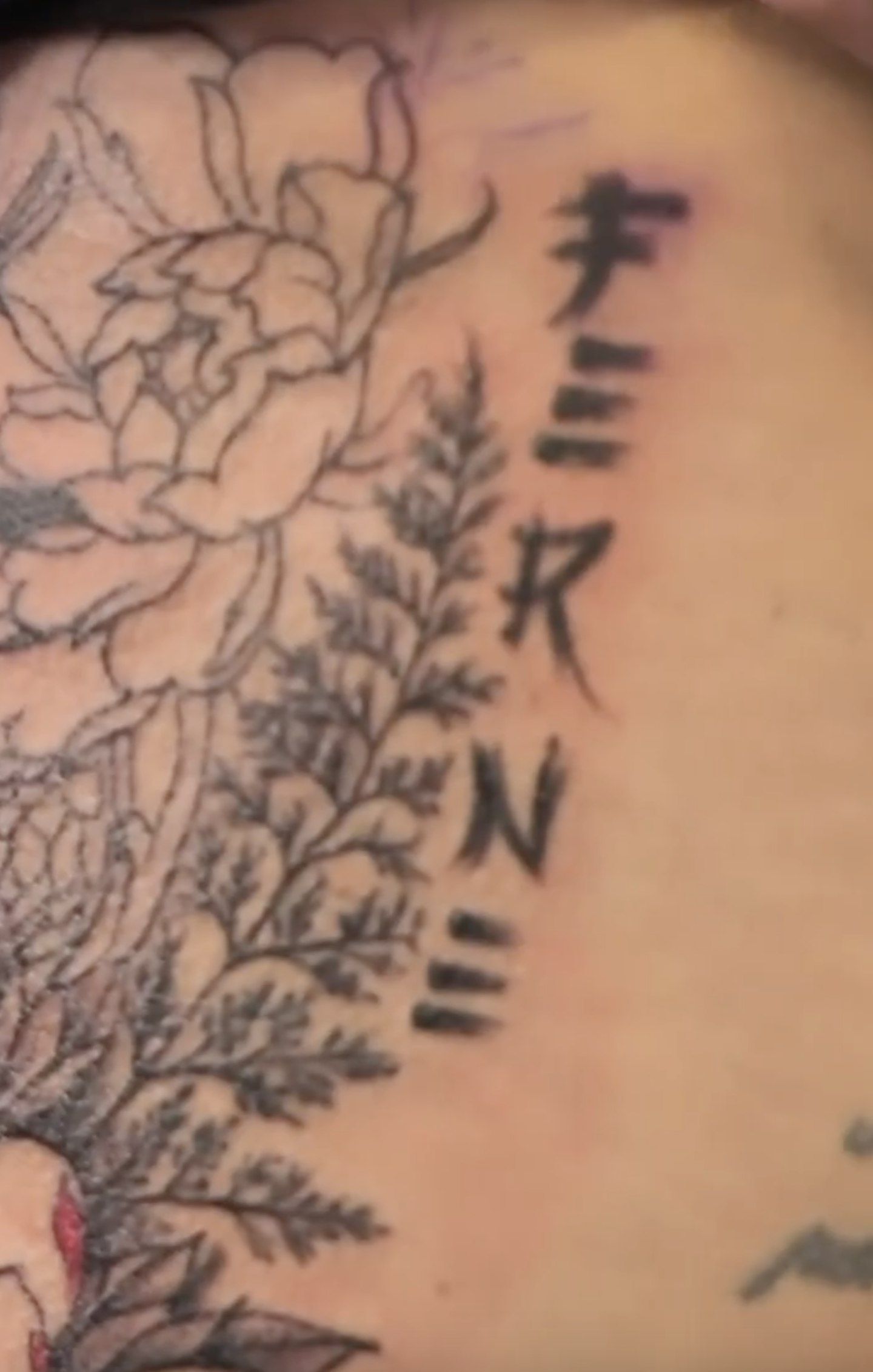 Lorri Haines' tattoo of Ferne McCann's name