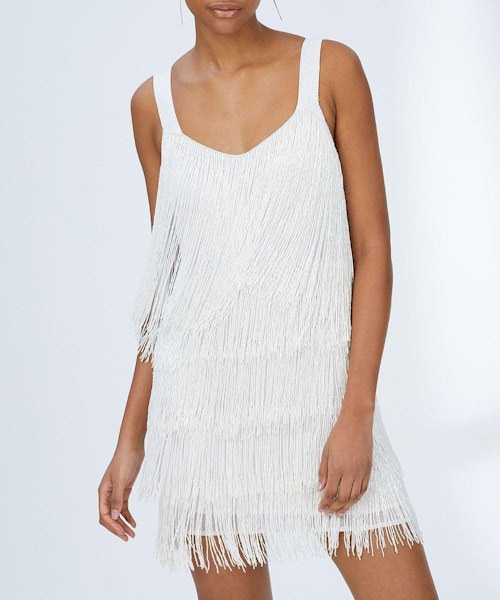 Premium Embellished Fringe Mini Dress