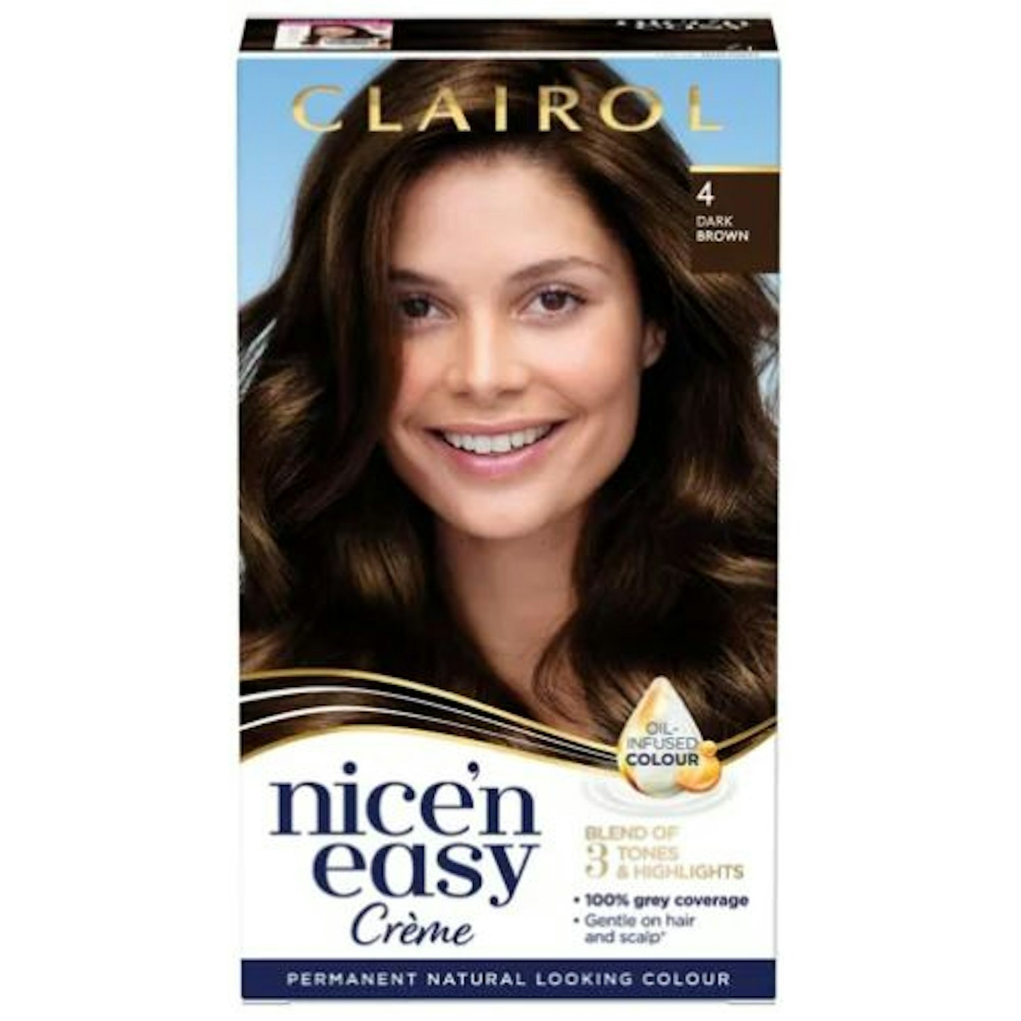 Clairol Nice'n Easy Crème Oil Infused Permanent Hair Dye 4 Dark Brown