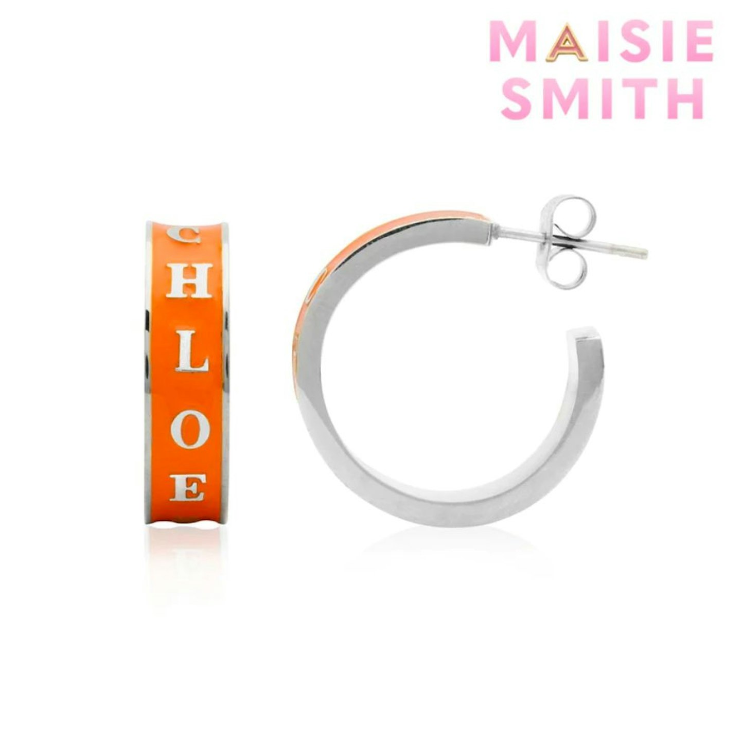 Abbott Lyon X Maisie Smith Custom Name Colour Enamel Hoop Earrings
