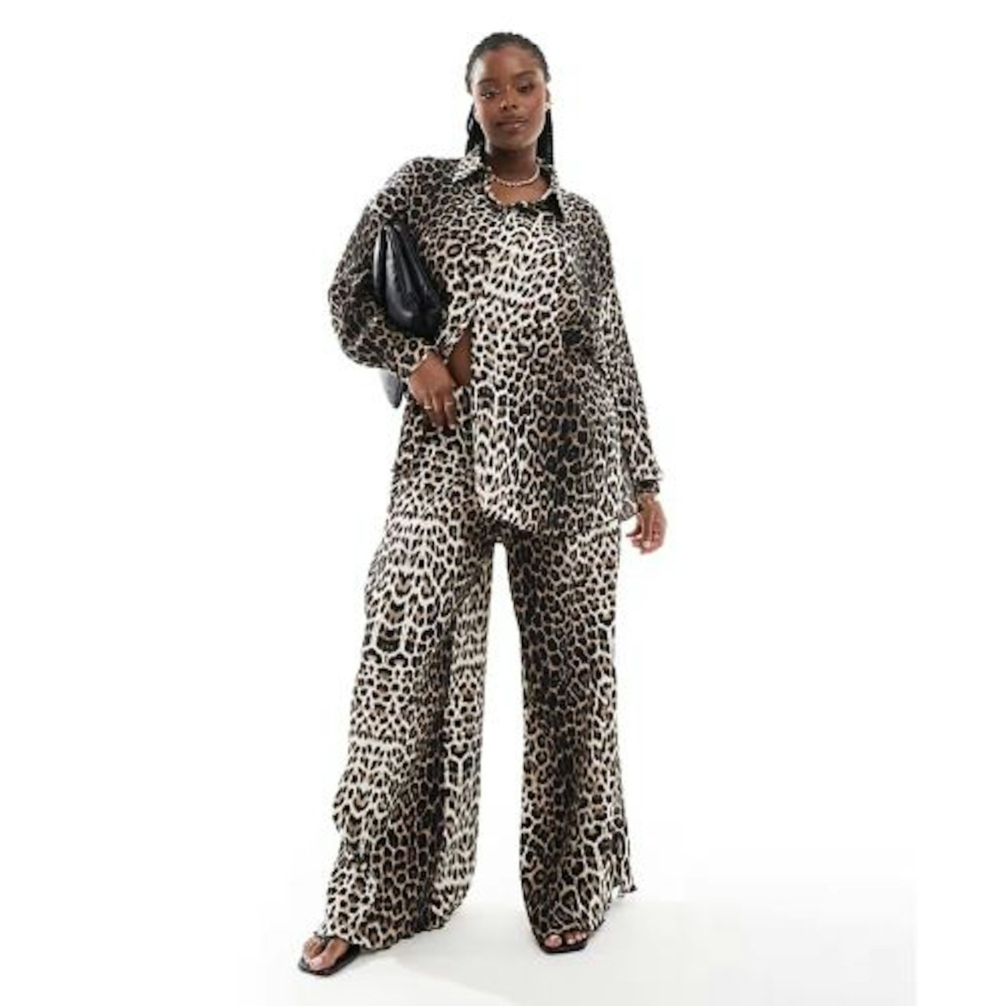 Extro & Vert Plus plisse trousers in leopard print co-ord