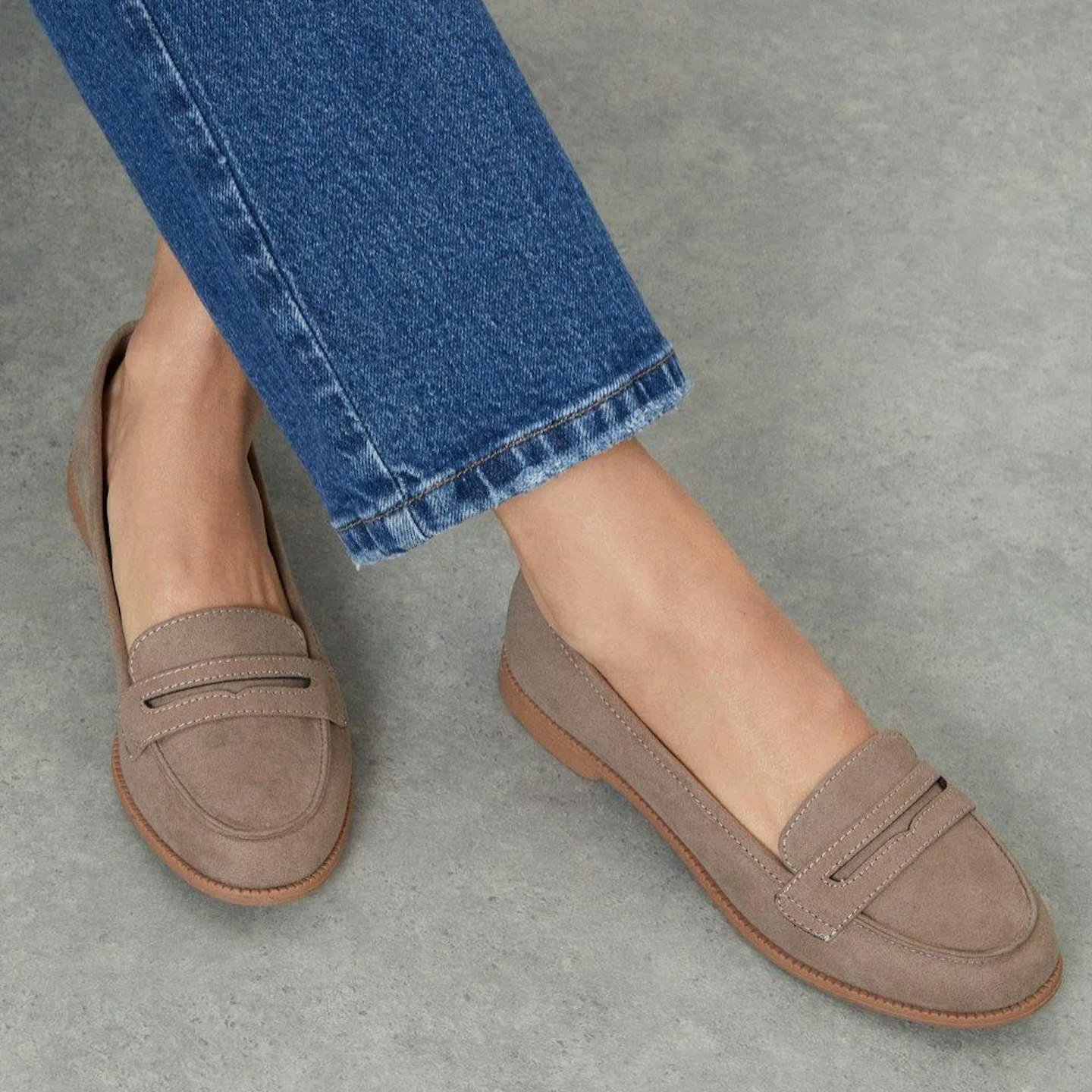 taupe loafers