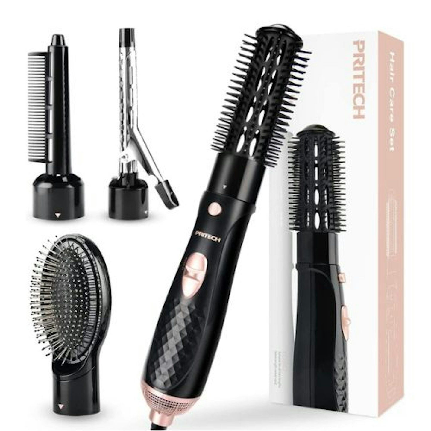 4 in 1 Hot Air Brush with 2 Speed for Hair Straightening, Volumizer, Fringe Curler