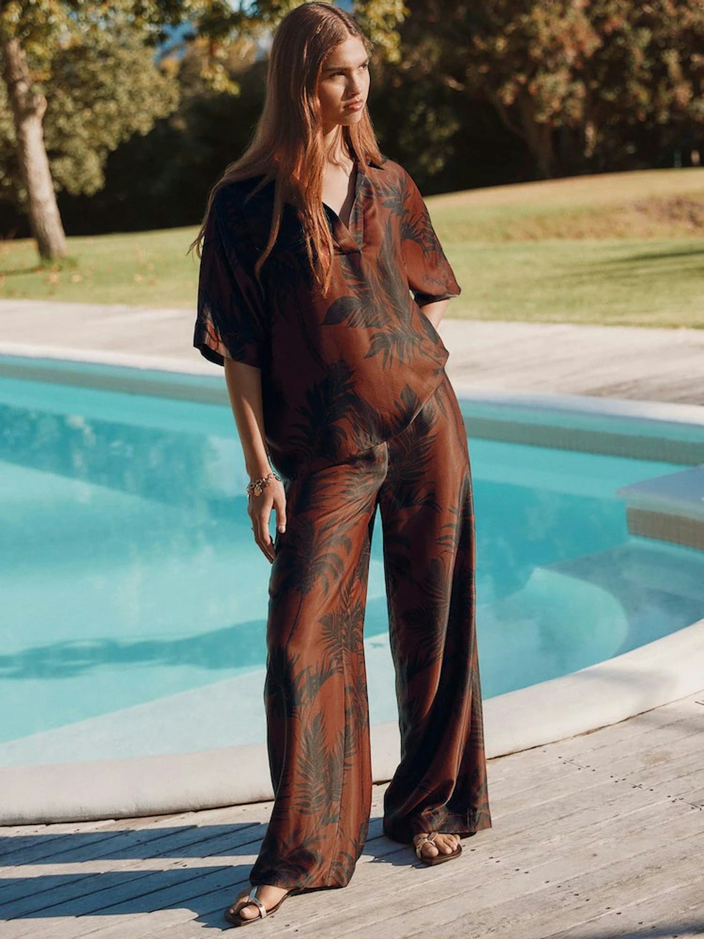 Satin trousers