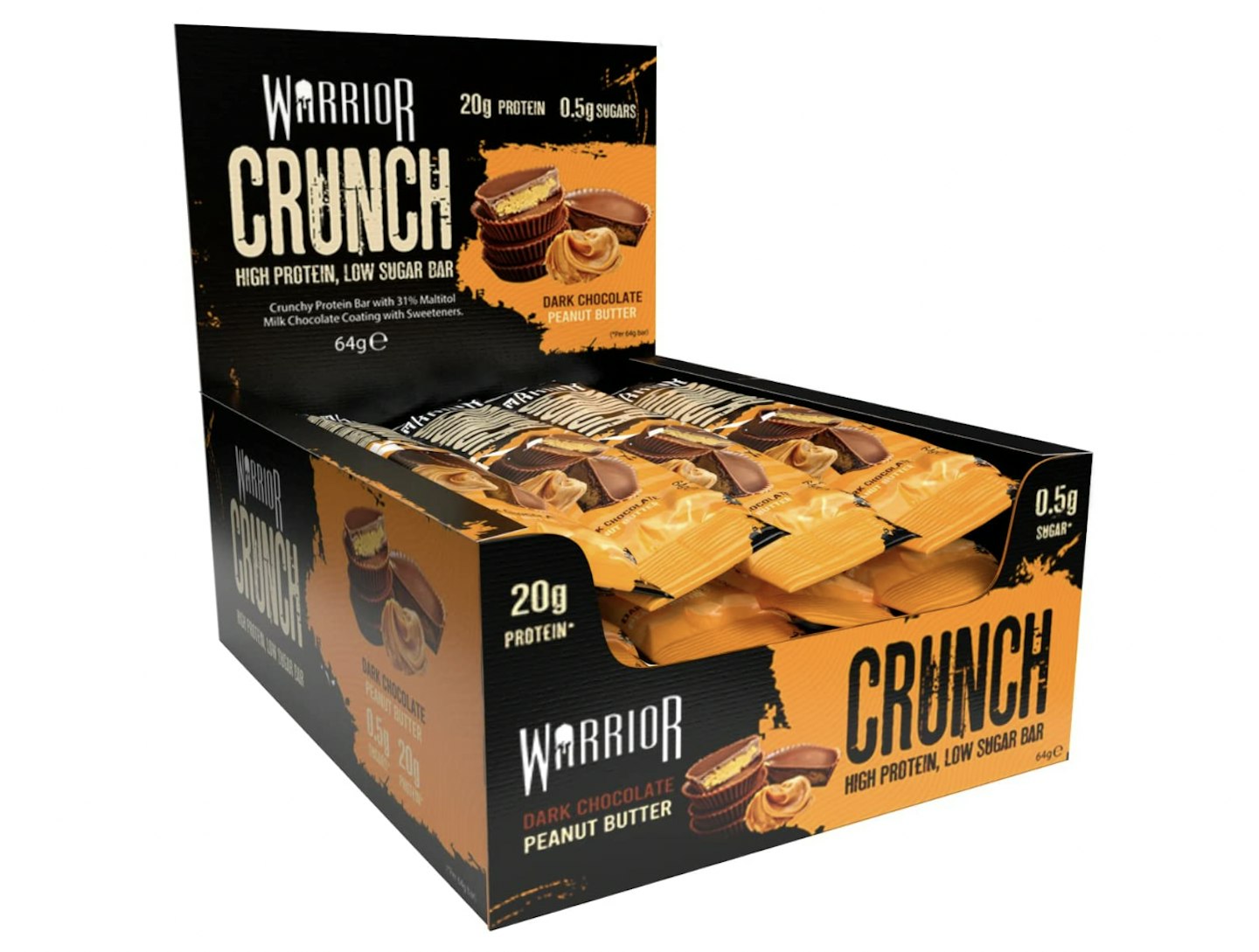  Warrior Crunch High Protein Bars in Dark Chocolate Peanut Butter 