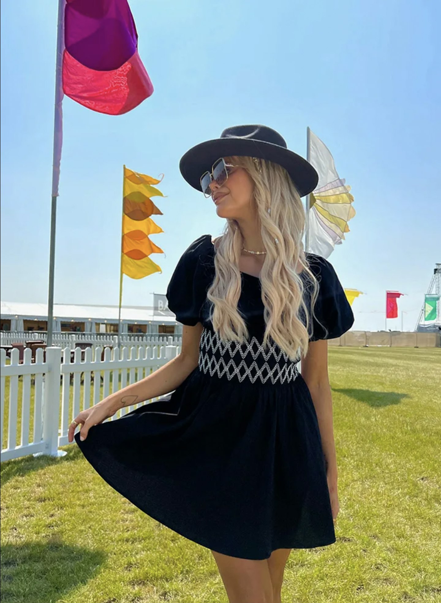InTheStyle Perrie Sian Black Short Sleeve Milkmaid Dress