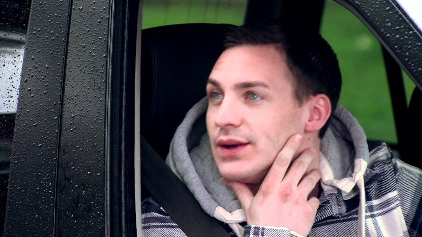 Kirk Norcross in his car on TOWIE