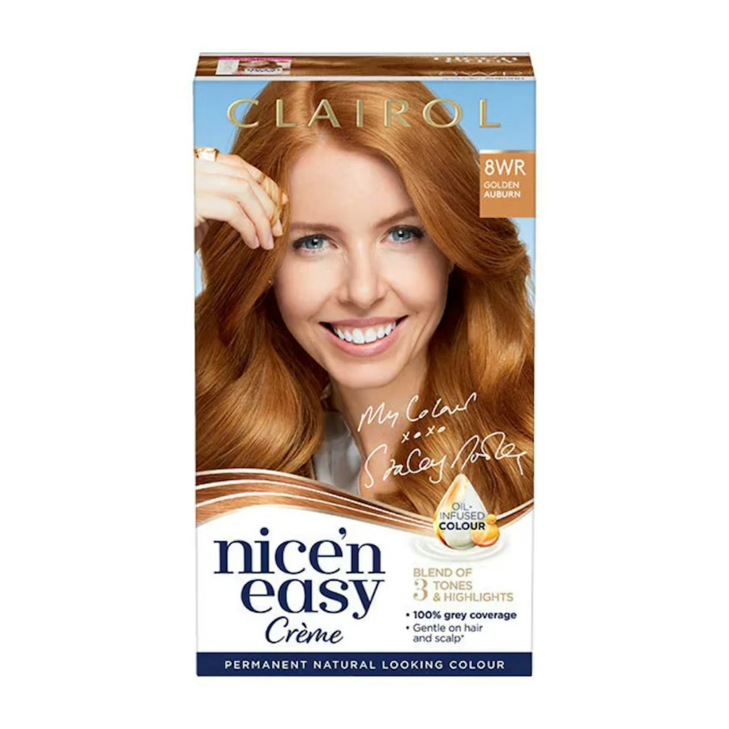 Clairol Nice'n Easy Crème Oil Infused Permanent Hair Dye, Golden Auburn