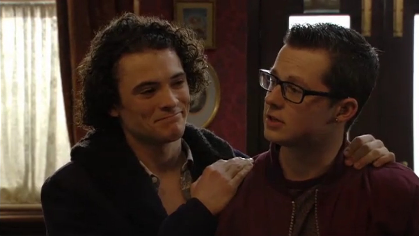Paul and Ben in the Queen Vic on EastEnders