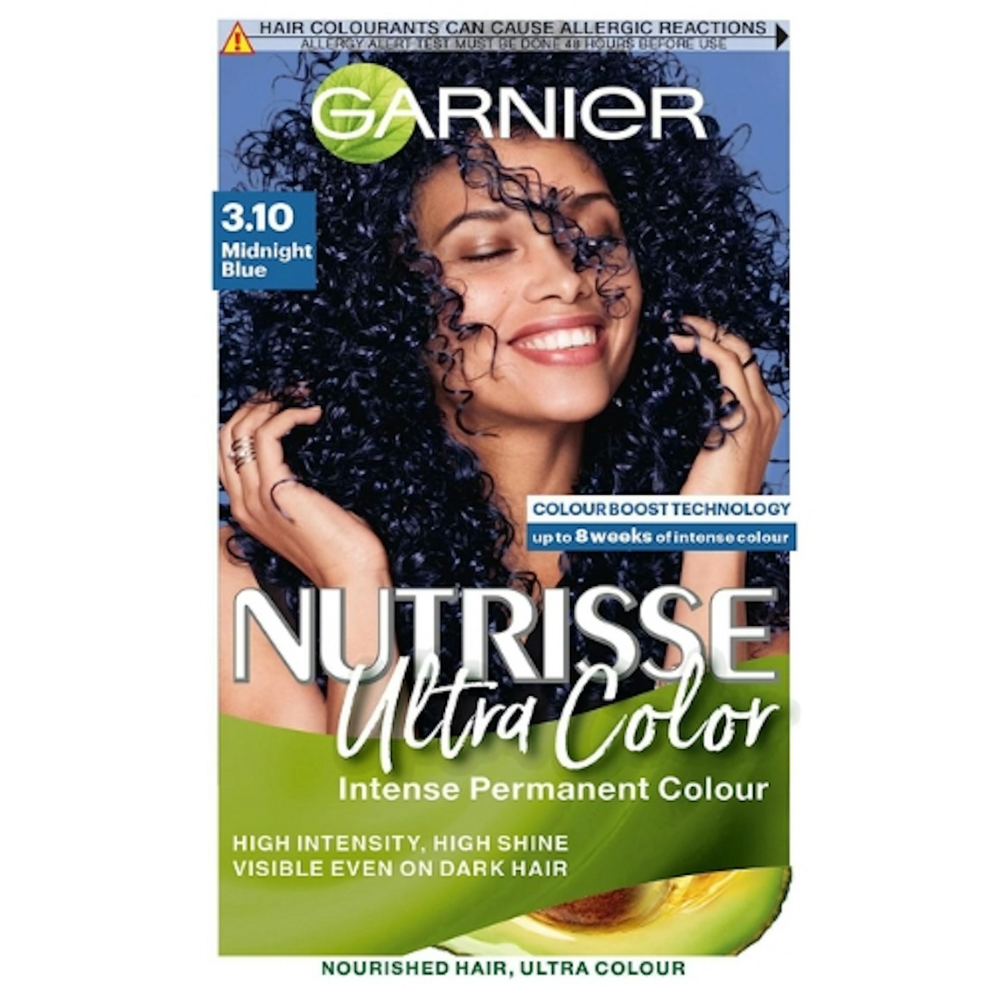 Garnier Nutrisse Ultra Color, Permanent Hair Dye, Intense Colour 3.10 Midnight Blue