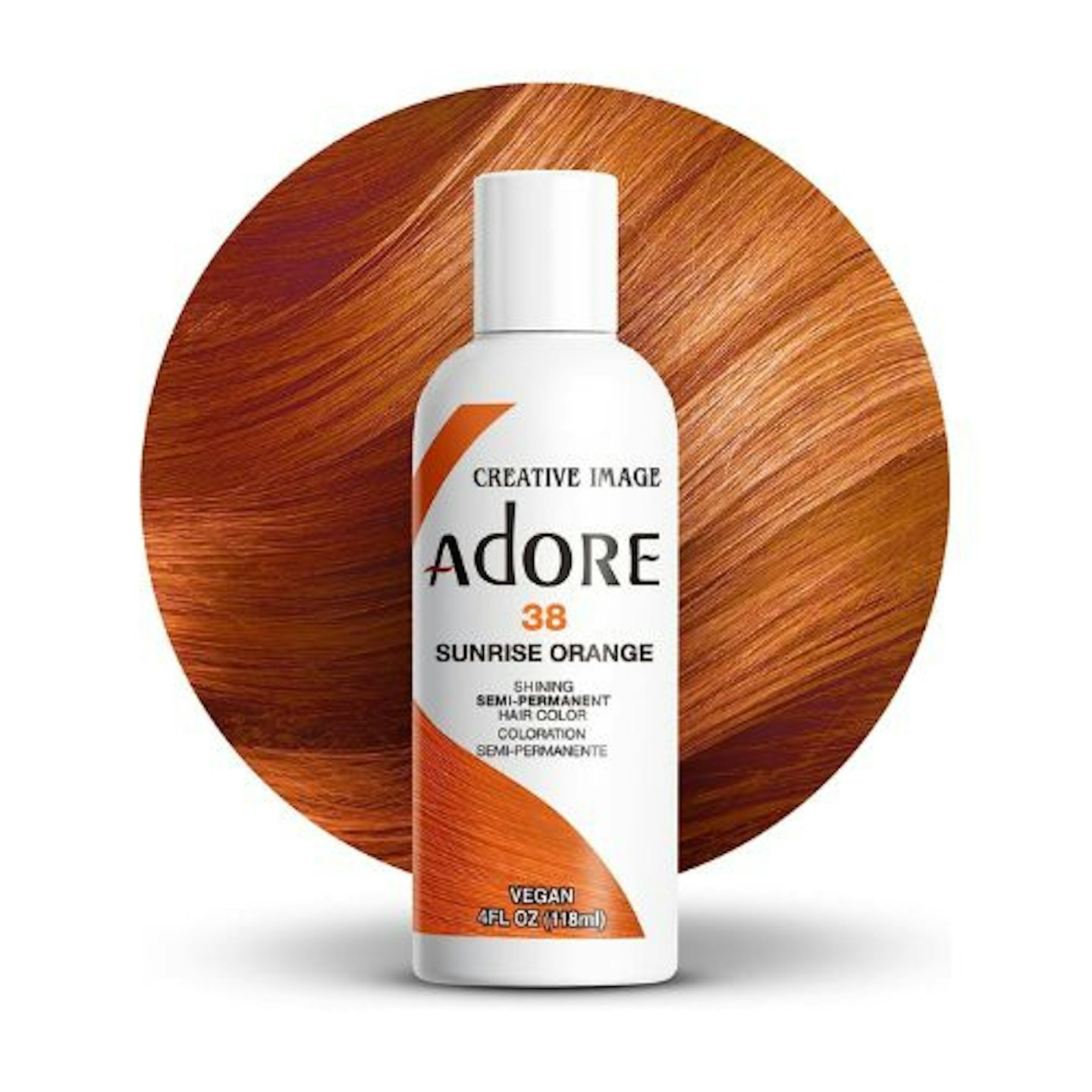 Adore Shining Semi Permanent Hair Colour, 38 Sunrise Orange