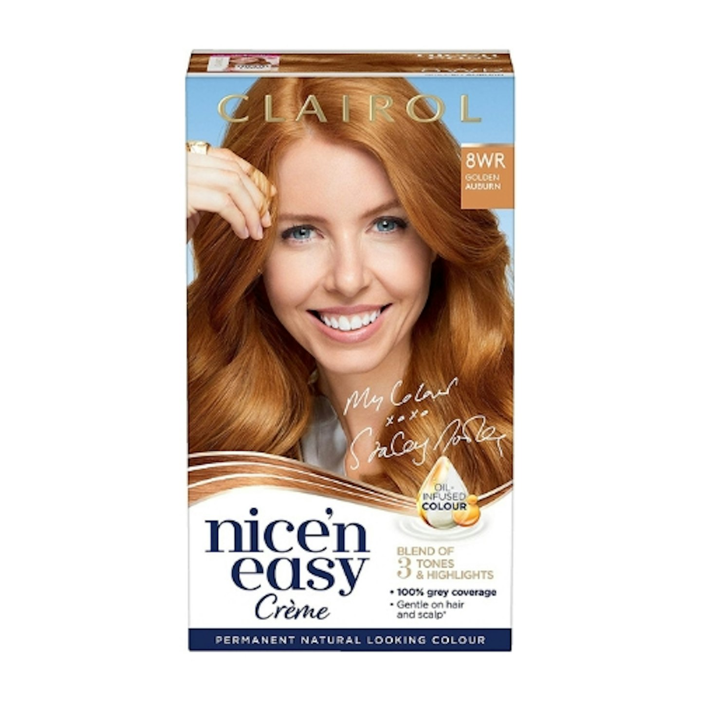 Clairol Nice'n Easy Crème, Natural Looking Oil Infused Permanent Hair Dye, 8WR Golden Auburn