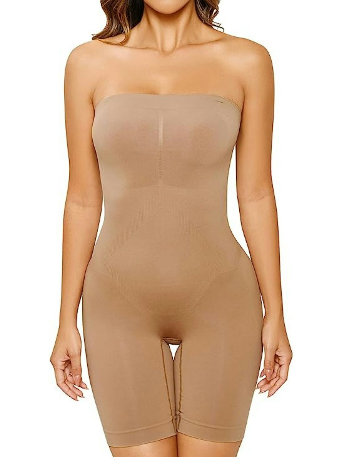Womens Full Slip Strapless Under Dress Shapewear Seamless Tummy Control  Bodysuit