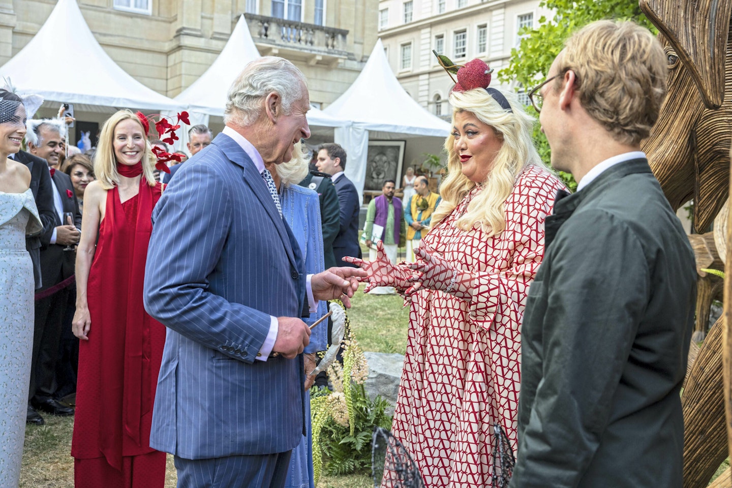 King Charles and Gemma Collins chatting