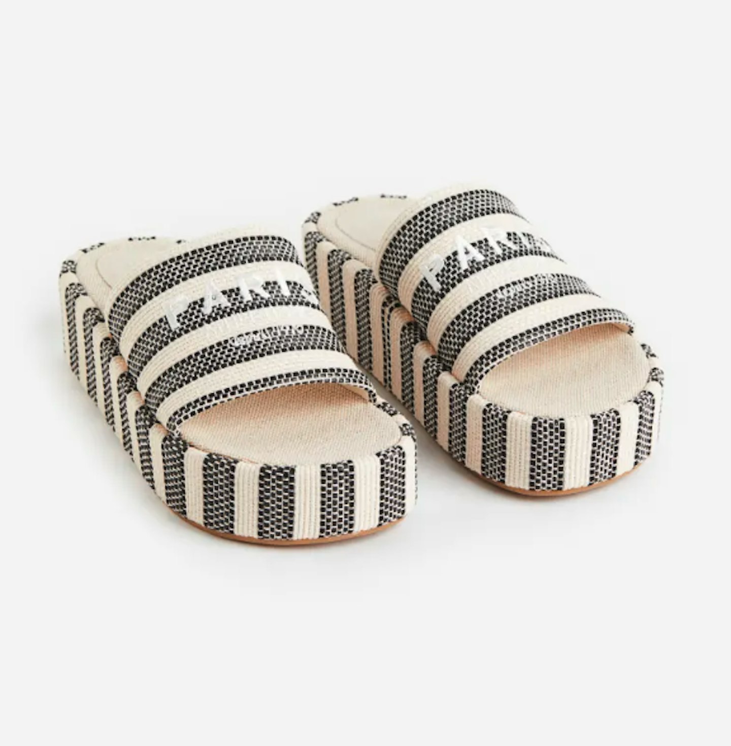 HM Embroidery-Detail Platform Sandals