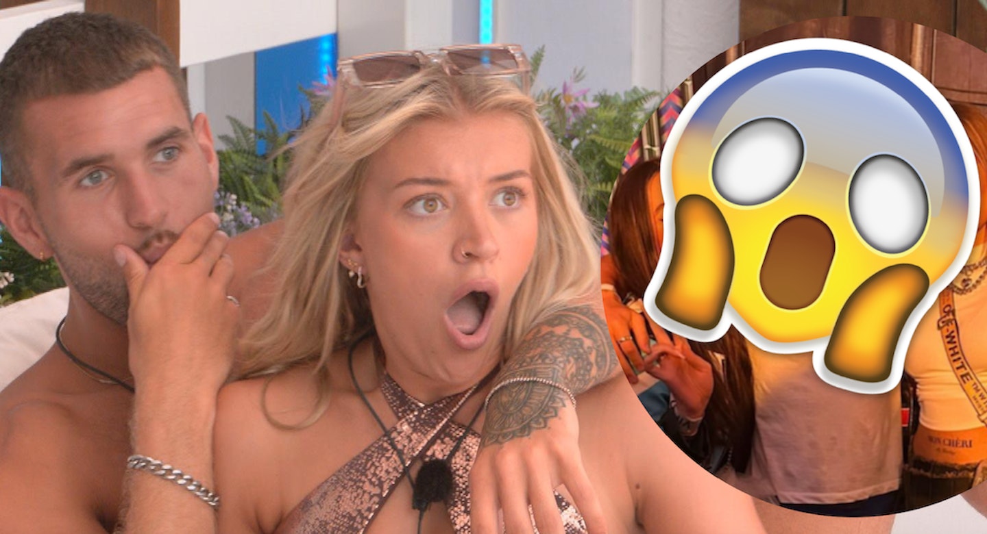 Molly and Zach looking shocked at hidden TOWIE image