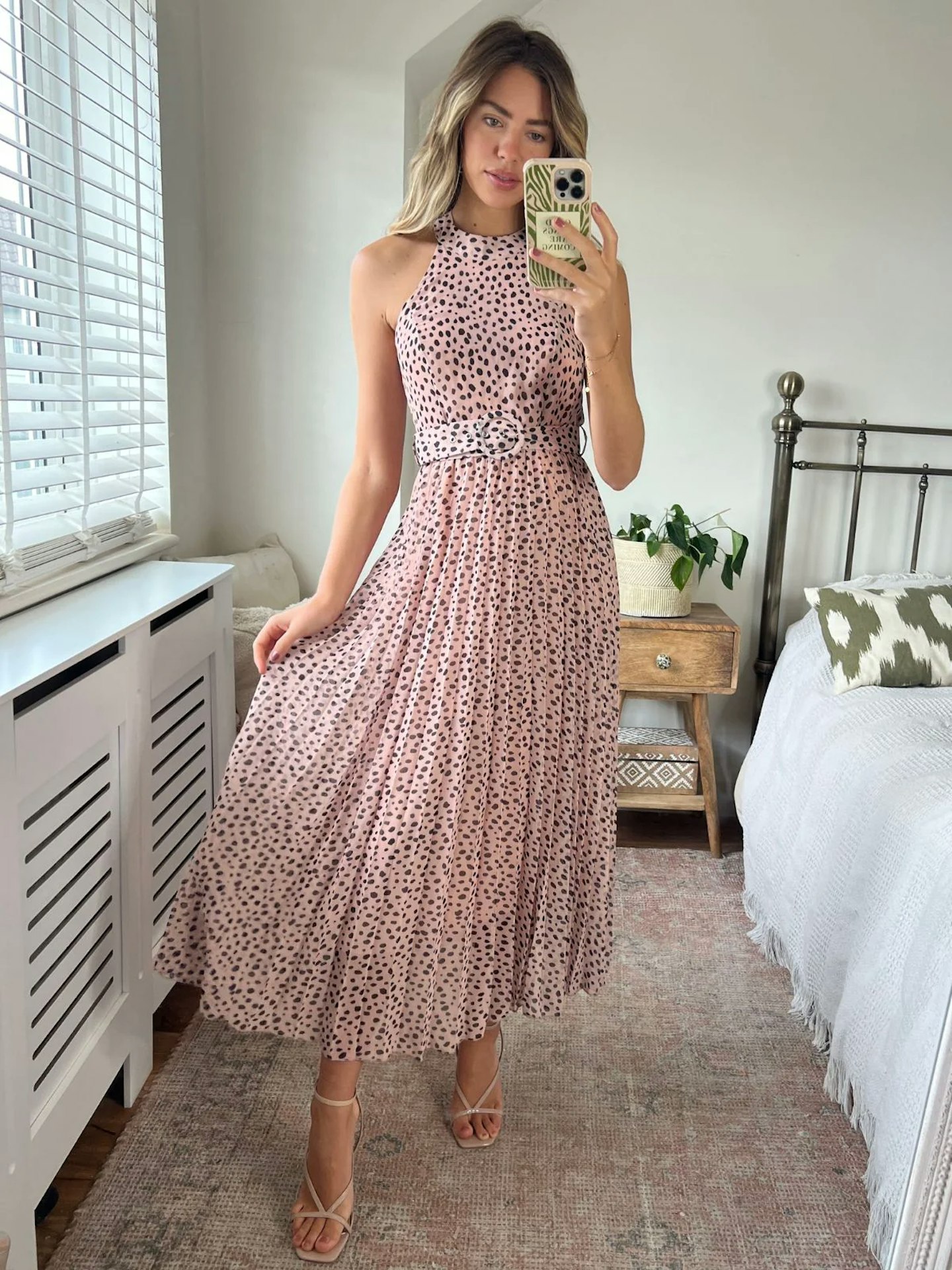 Luisa Belted Pleated Maxi Dress