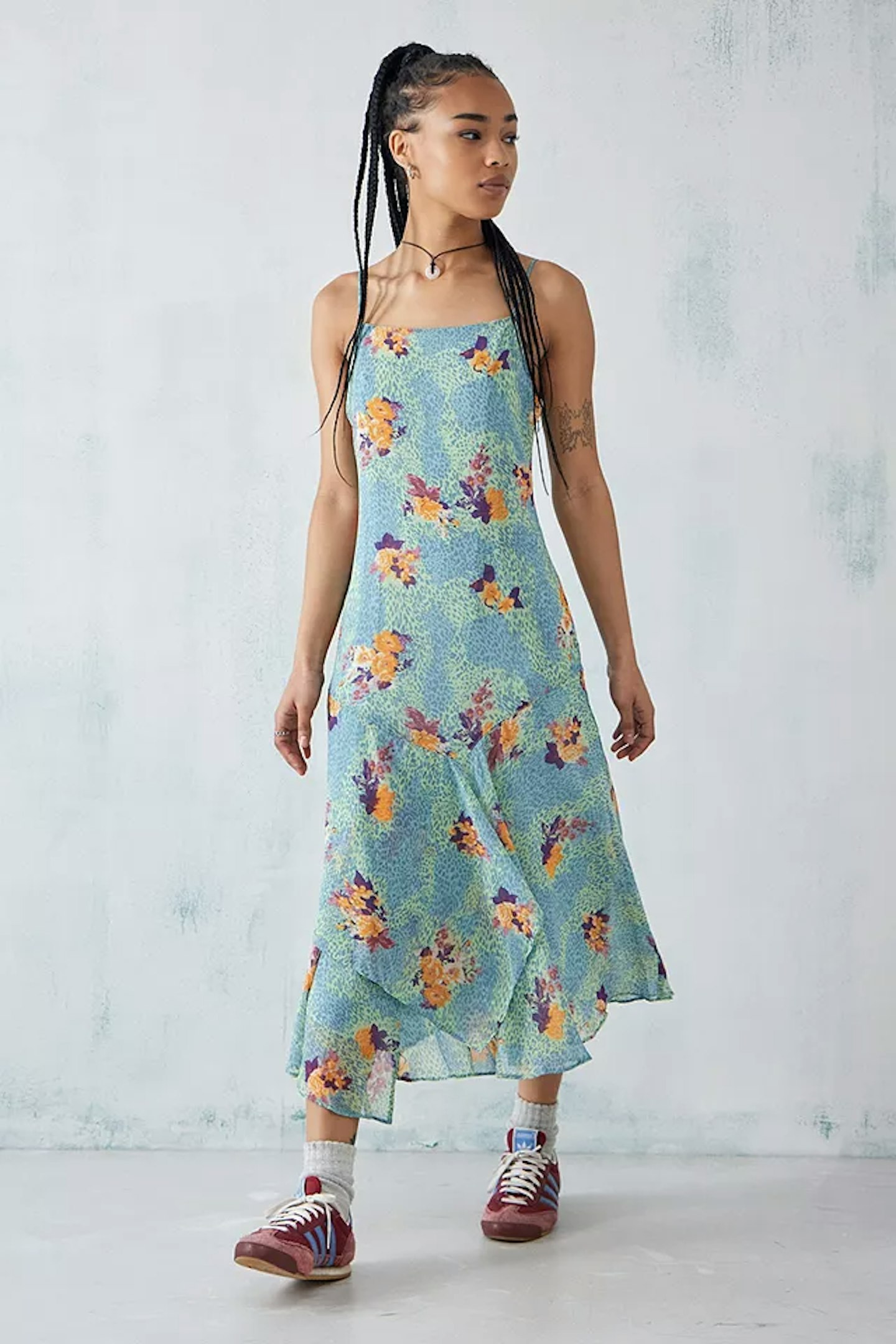 UO Vicky Cascade Floral Dress