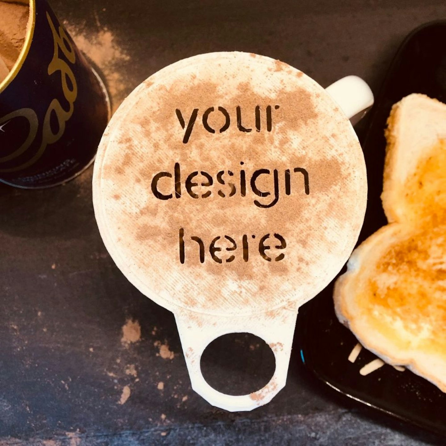 GiftBuddyUK Custom Personalised Coffee Stencil Gift 