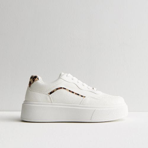 Platform chunky hot sale trainers white