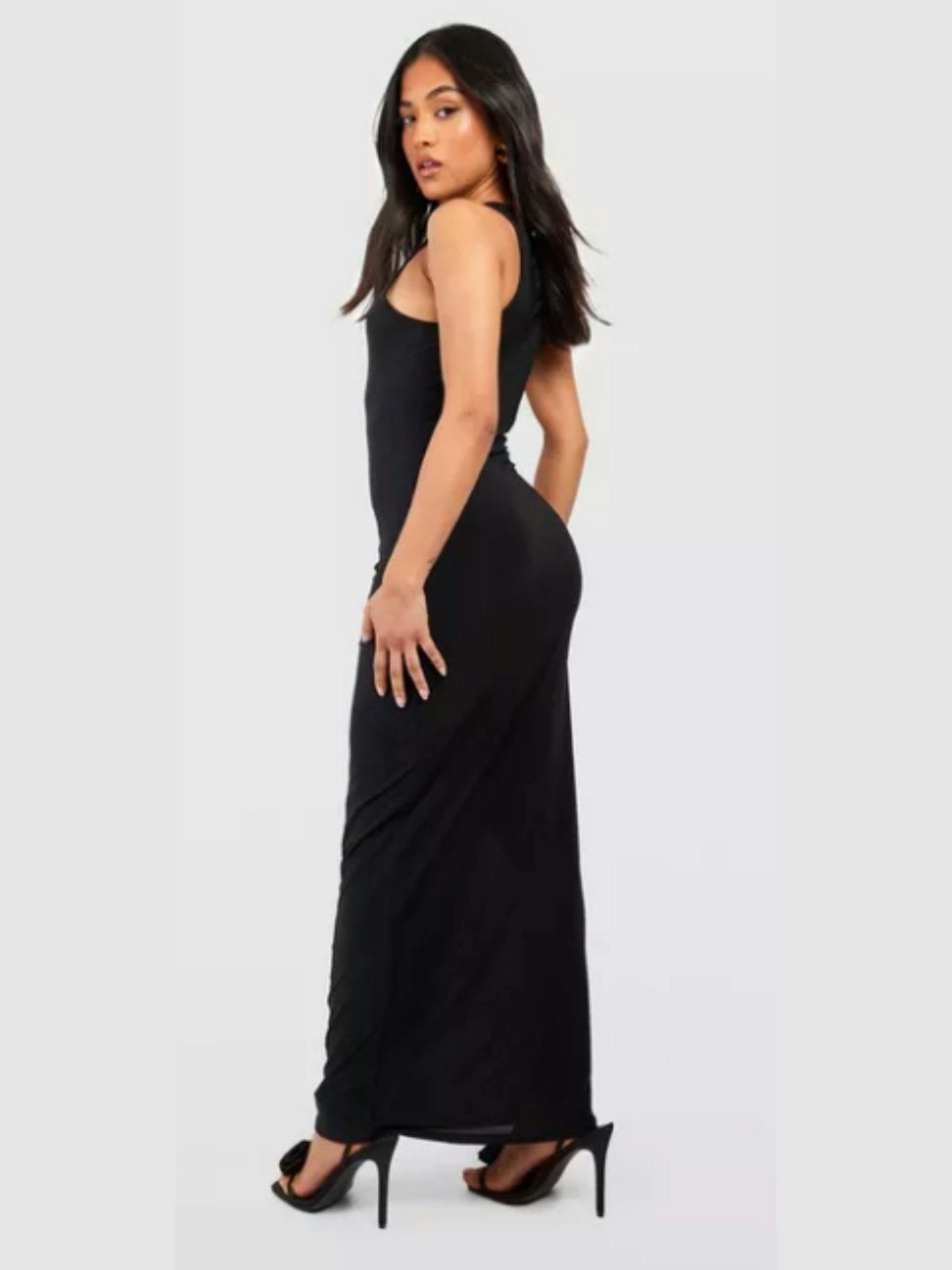 boohoo Petite Basic Racer Neck Maxi Dress