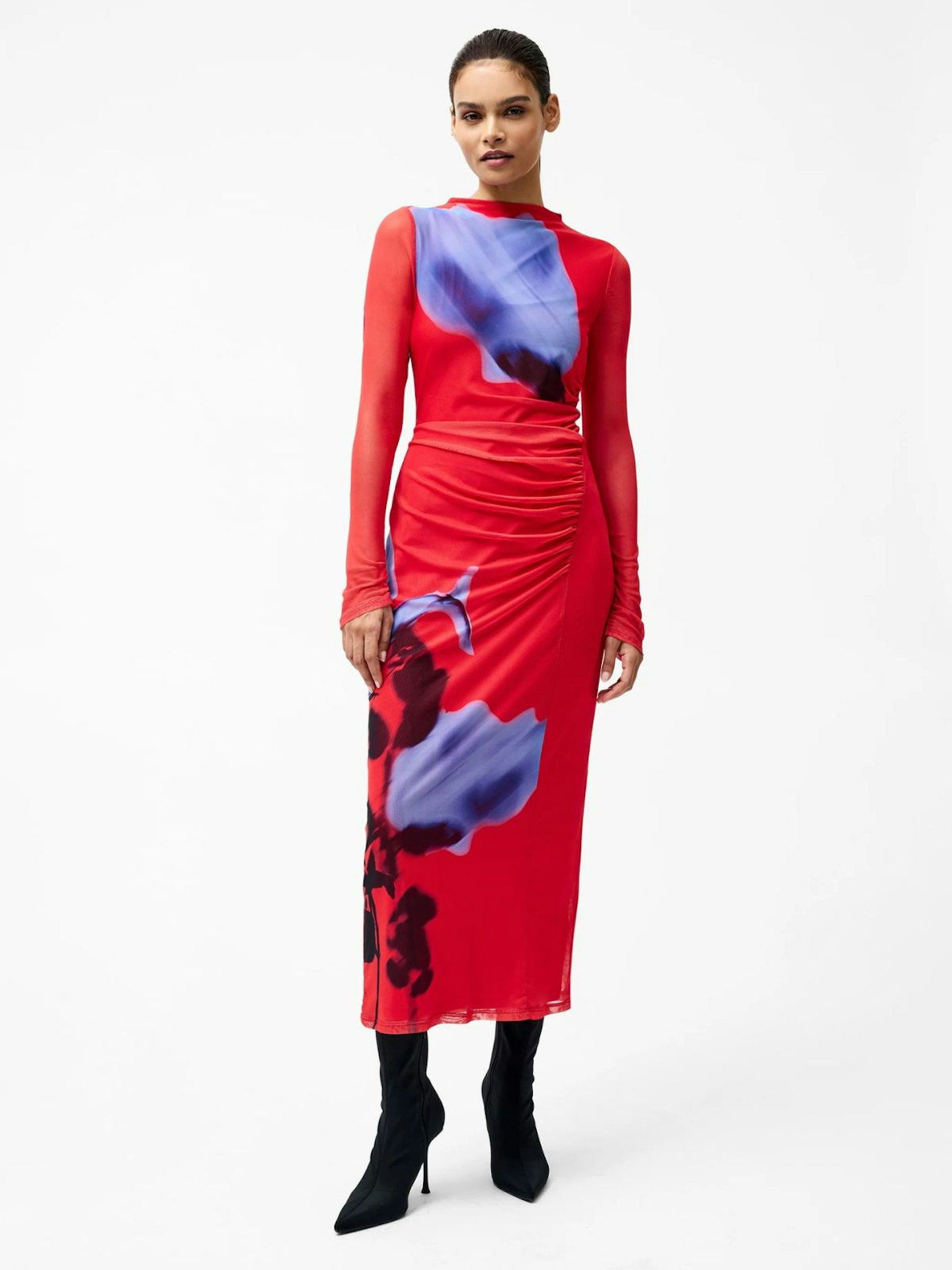 French Connection Smokey Placement Long Sleeve Floral Dress