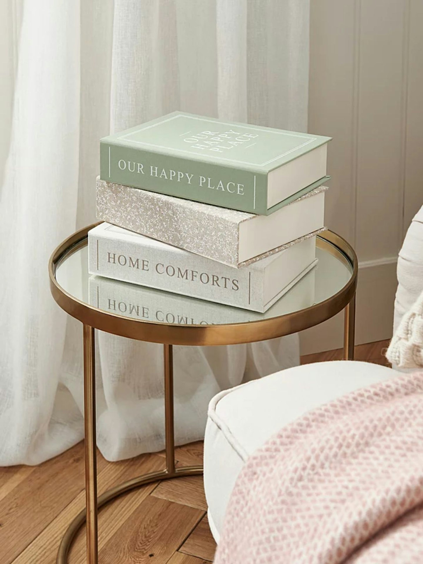 Green & White Storage Books - Set of 3