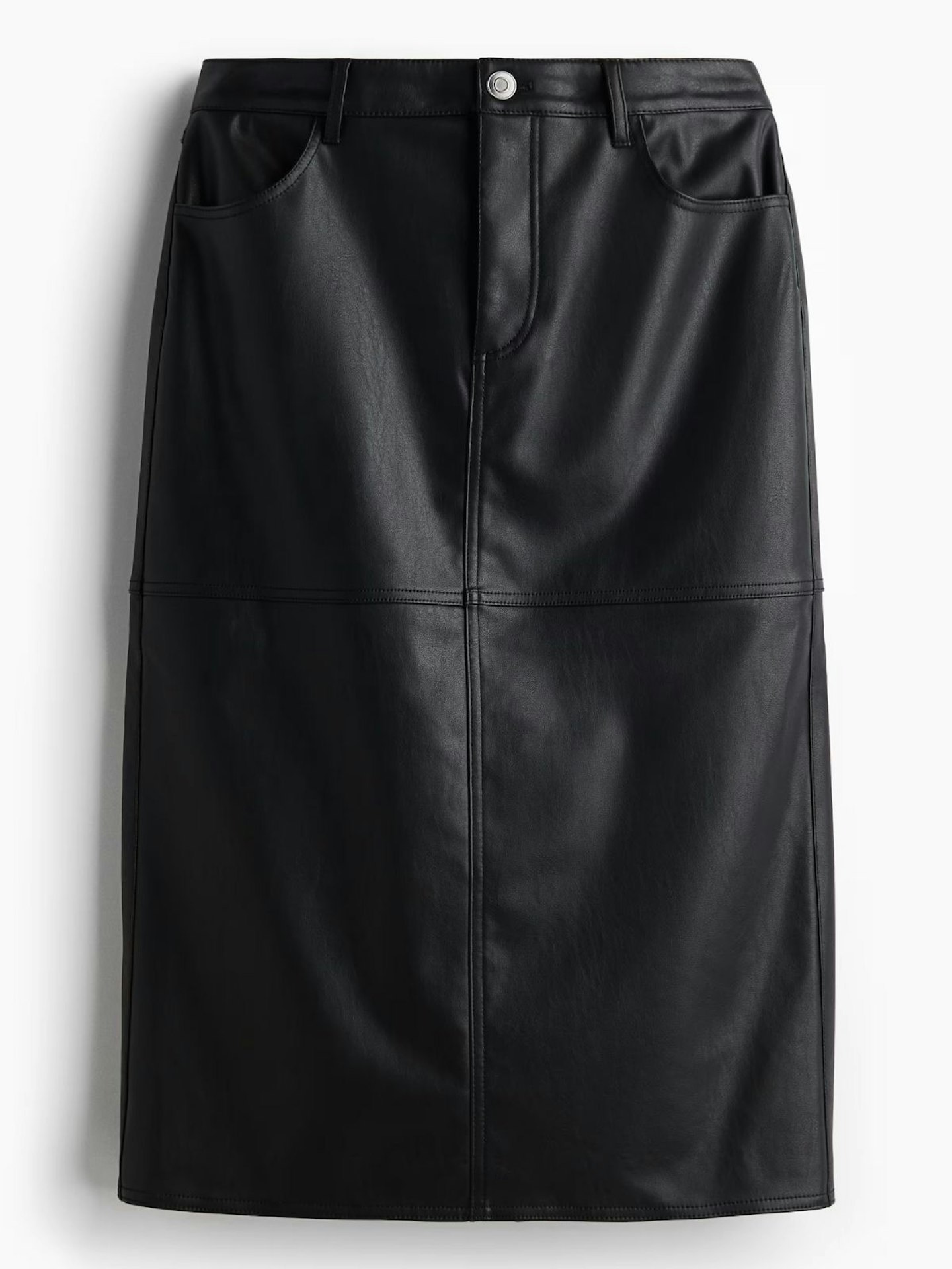 H&M Coated Midi Skirt