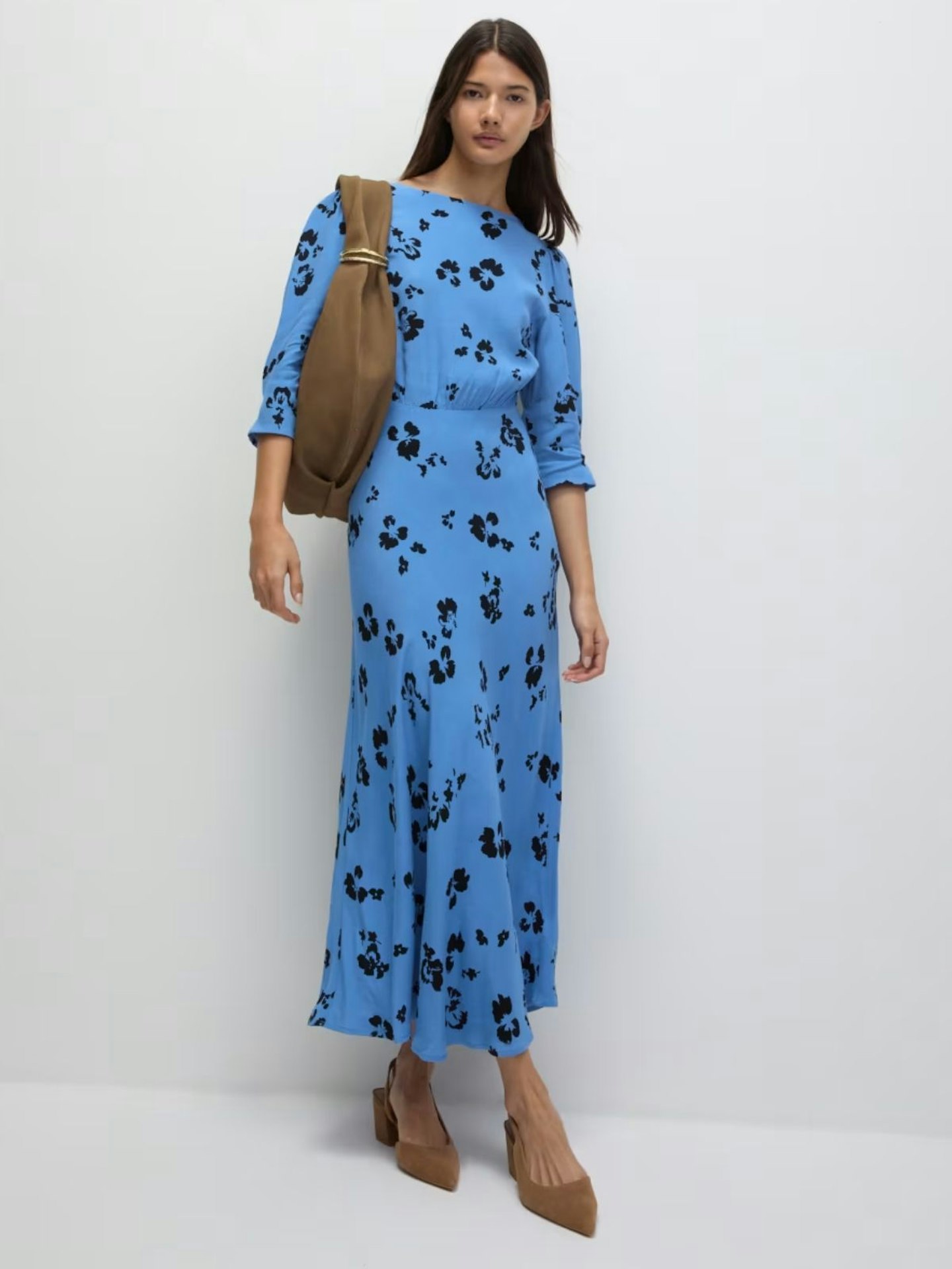 M&S Collection Floral Round Neck Midaxi Tea Dress