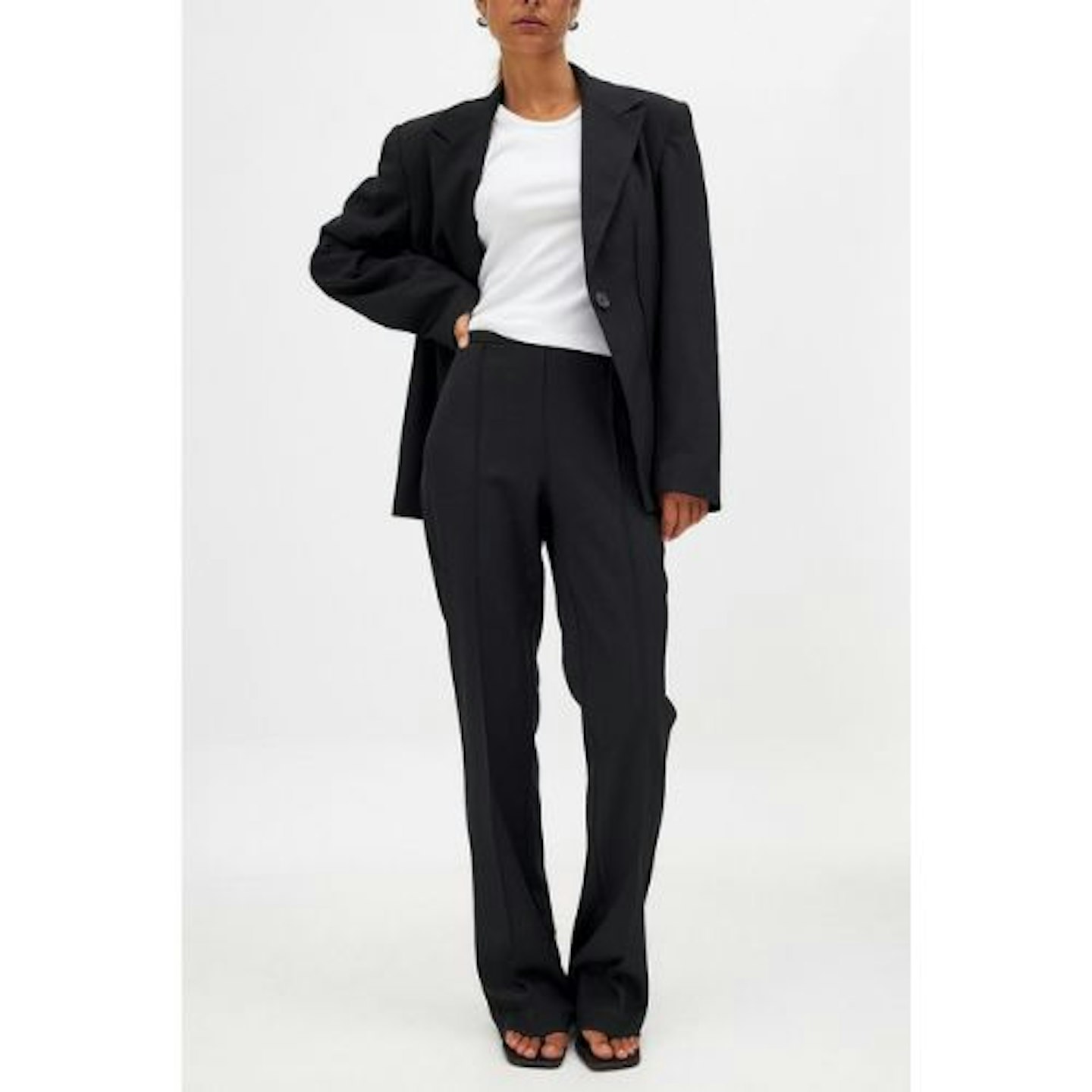 NA-KD Flared Mid Waist Suit Pants