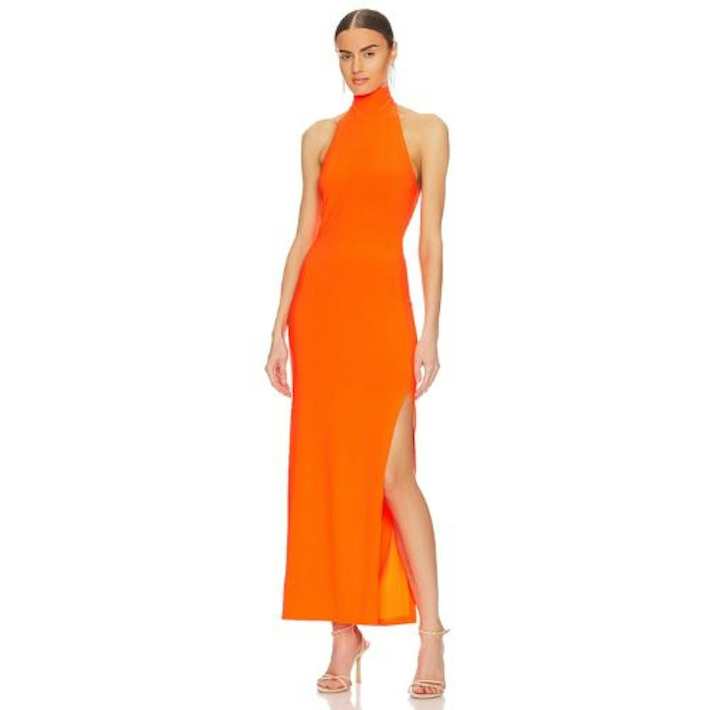 Norma Kamali Halter Turtleneck Gown