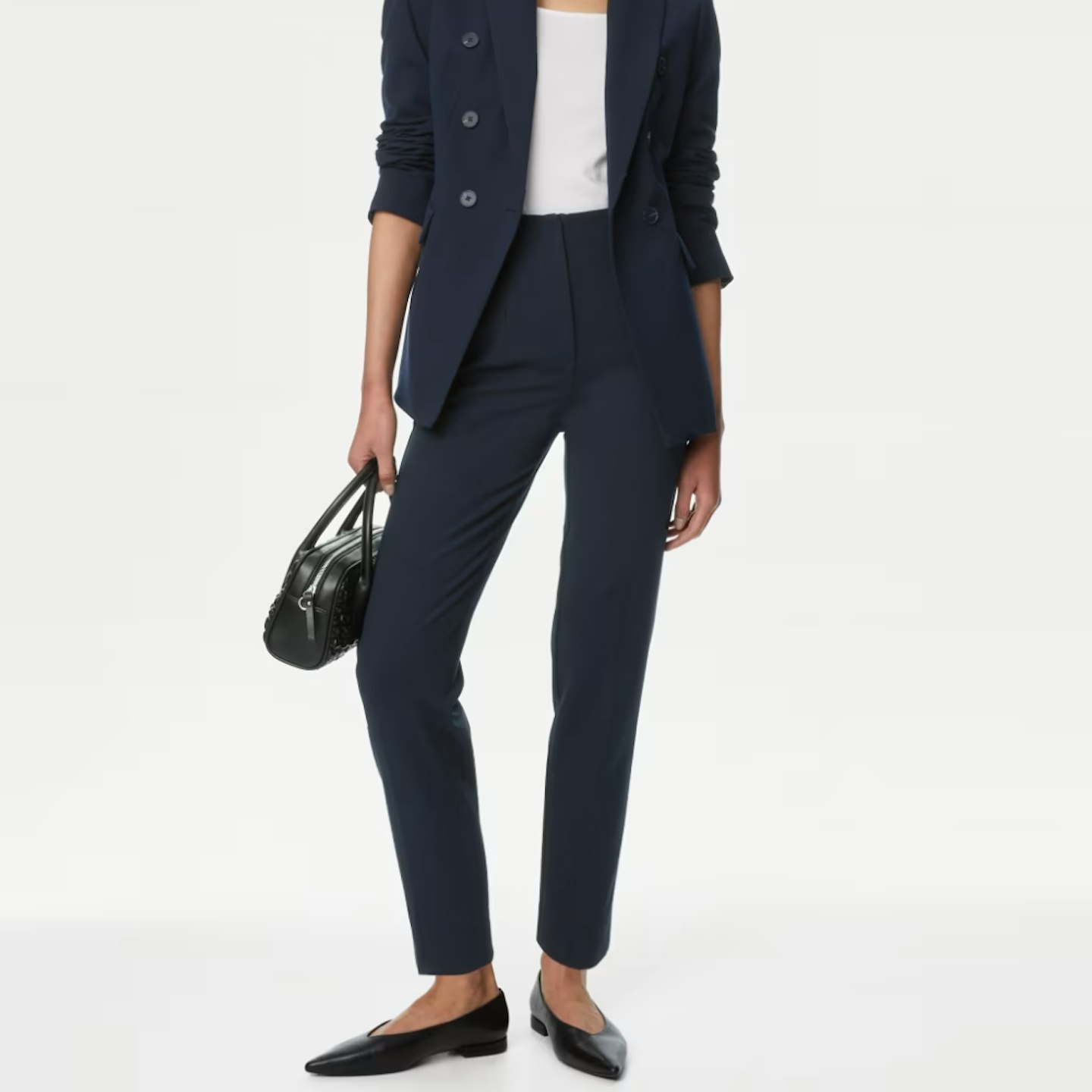 marks and spencer navy trousers