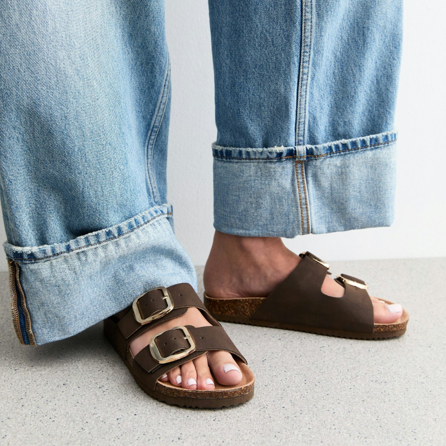 brown double buckle sandals birkenstock dupes