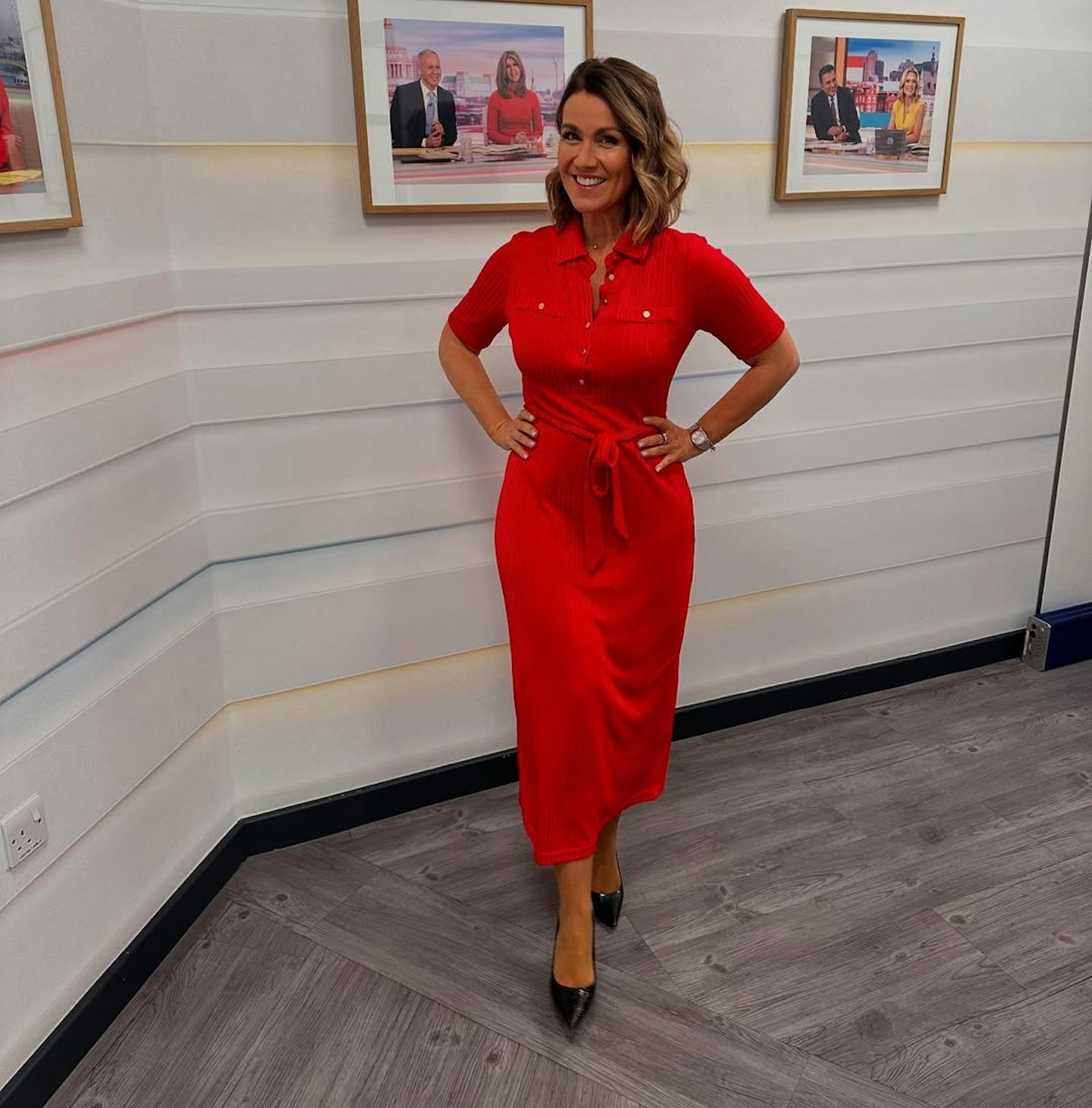 Susanna's red shirt dress
