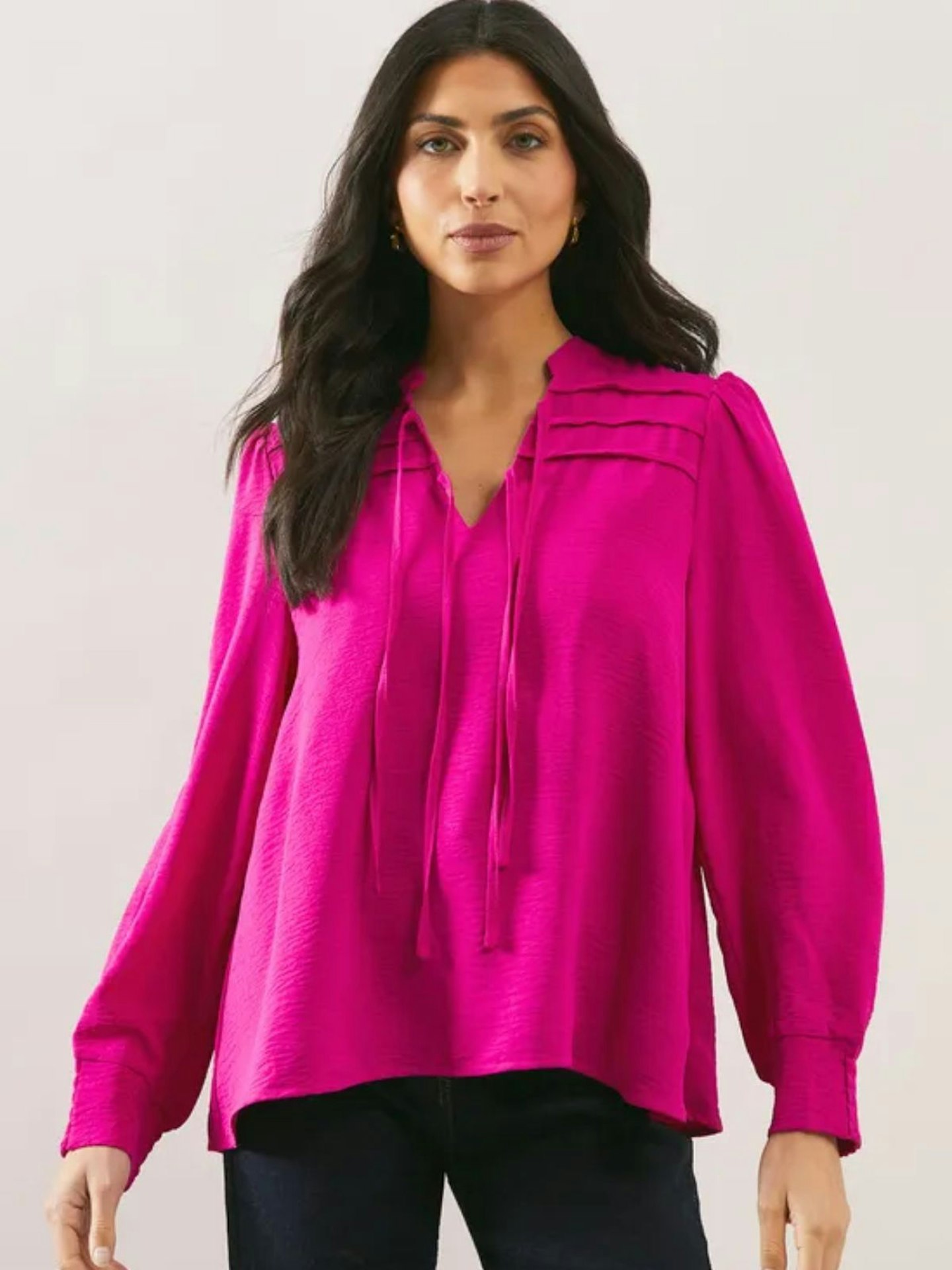Wallis Collarless Pleat Front Blouse