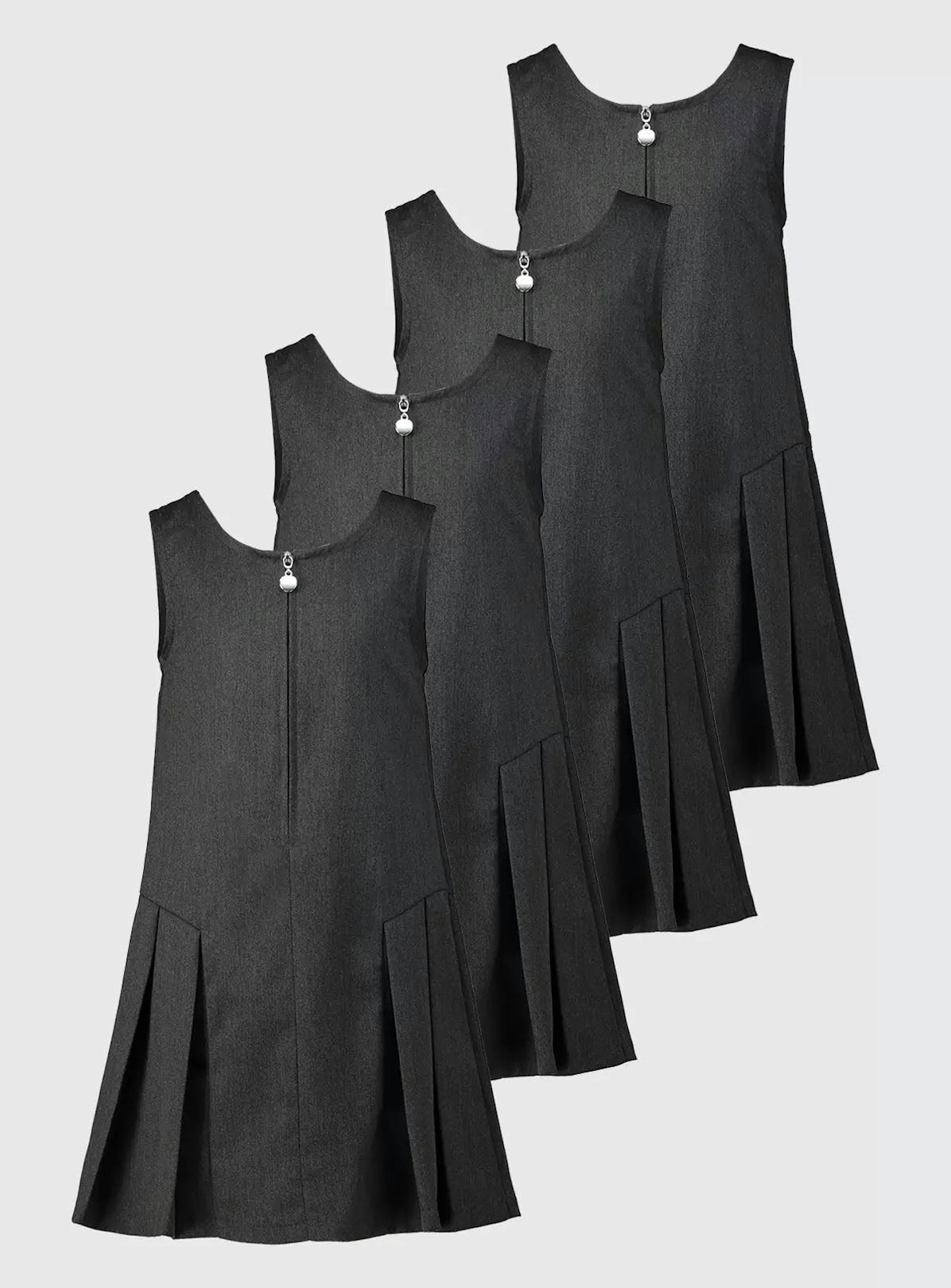 Argos Grey Zip-Through Pinafore 4 Pack