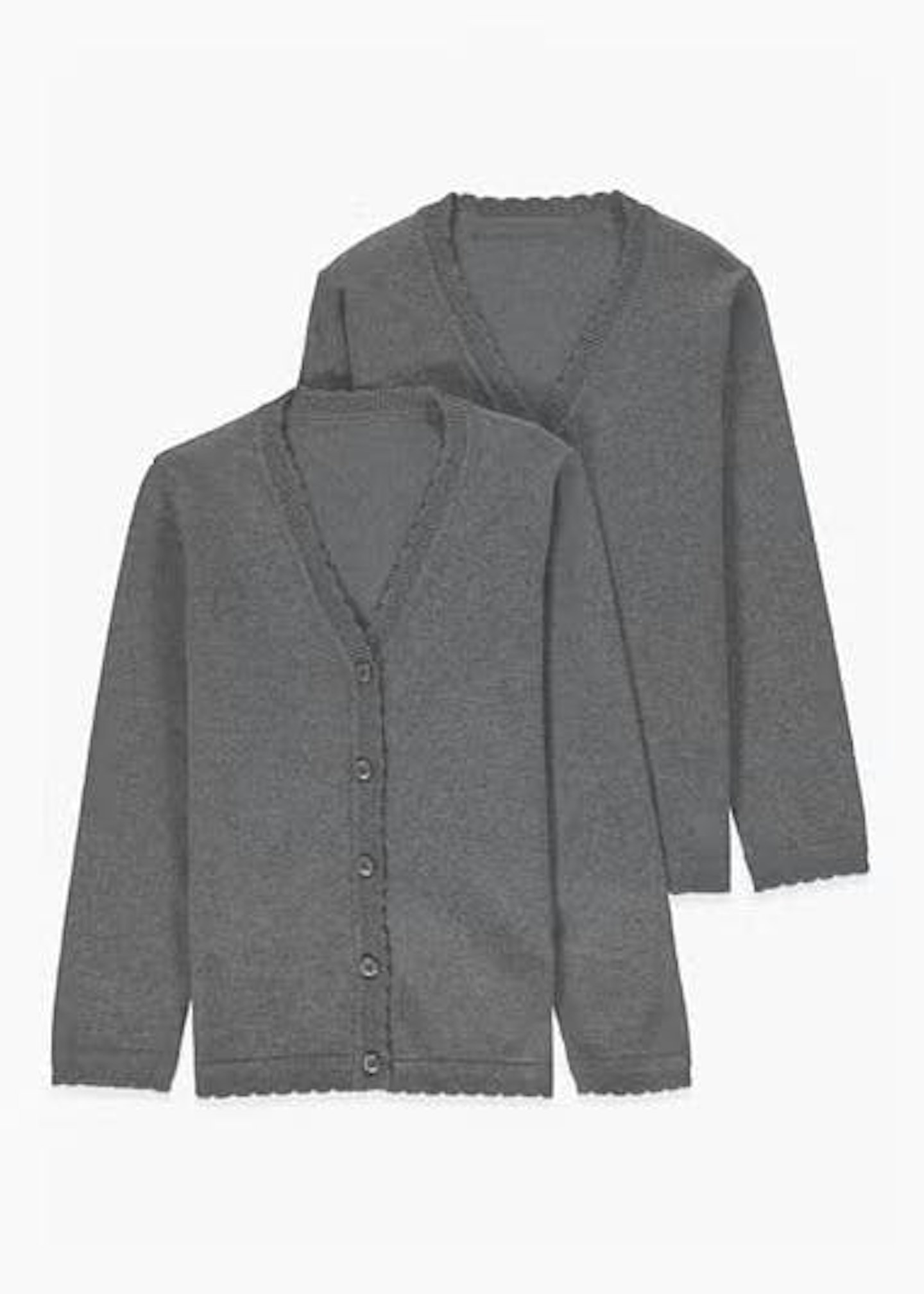 Matalan Girls 2 Pack Grey School Cardigans (3-13yrs)