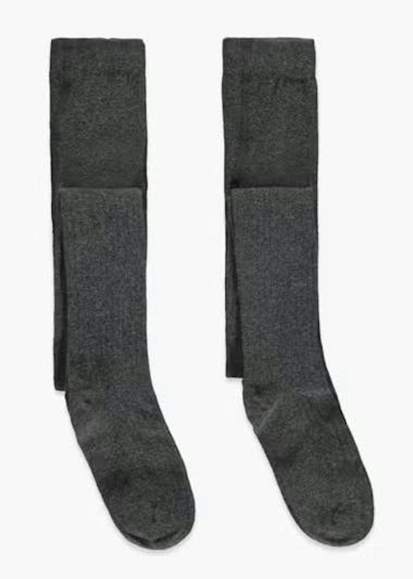 Matalan Girls 2 Pack Grey Ribbed Tights (4-13yrs)