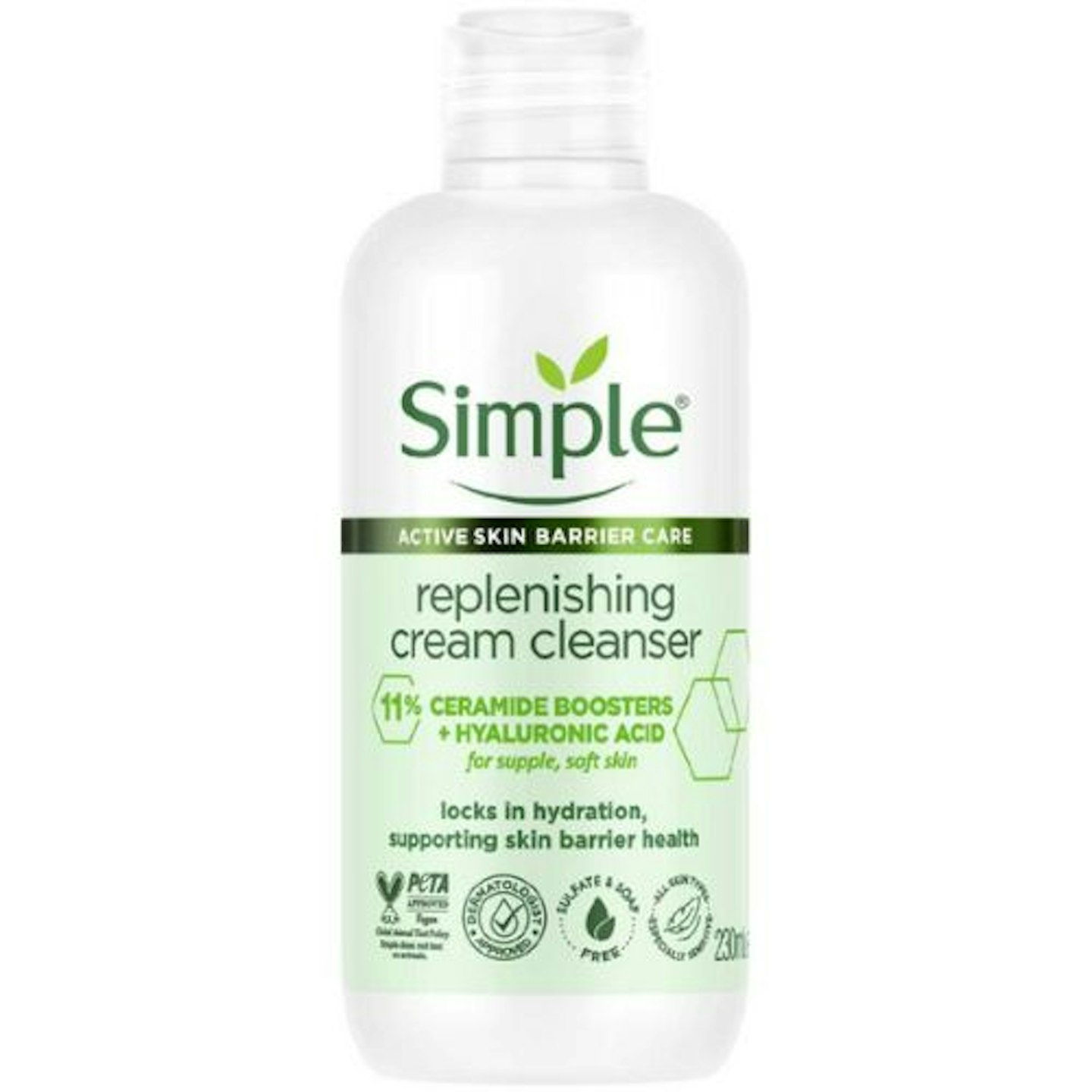 Simple Replenishing Cream Cleanser with 11% Ceramide Boosters & Hyaluronic Acid