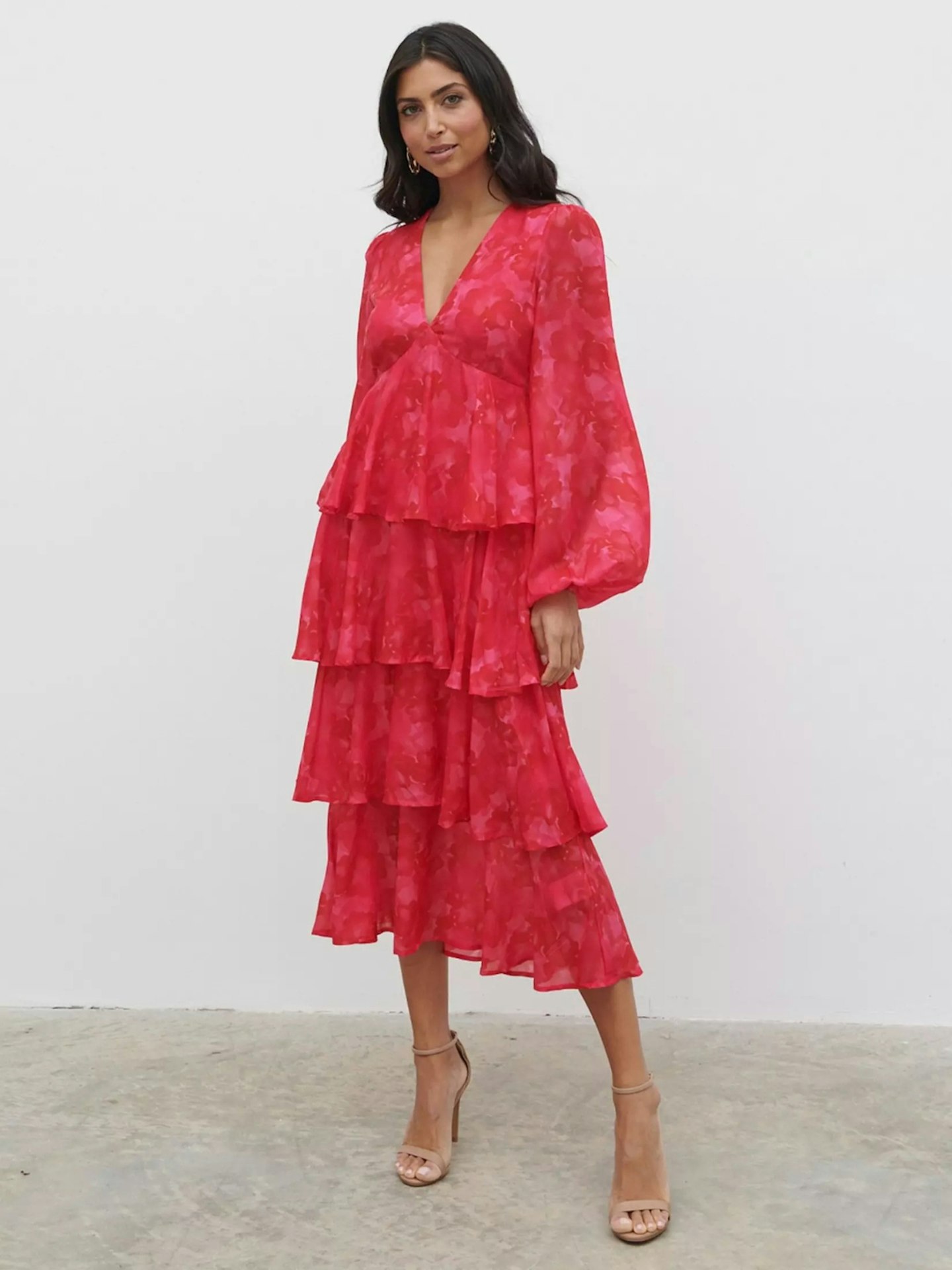 Pretty Lavish Ashton Ruffle Midi Dress