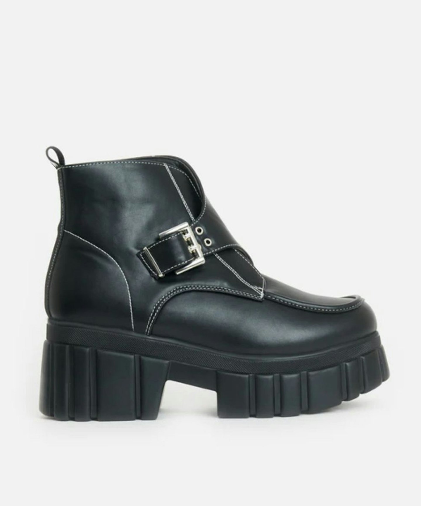 Mandoras Buckle Strap Chunky Boots