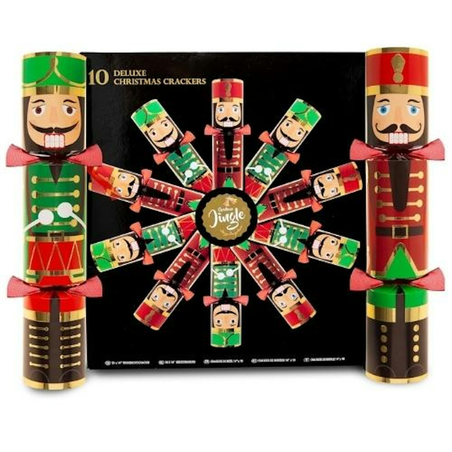10 Pack Deluxe Christmas Crackers - 10 Red And Green