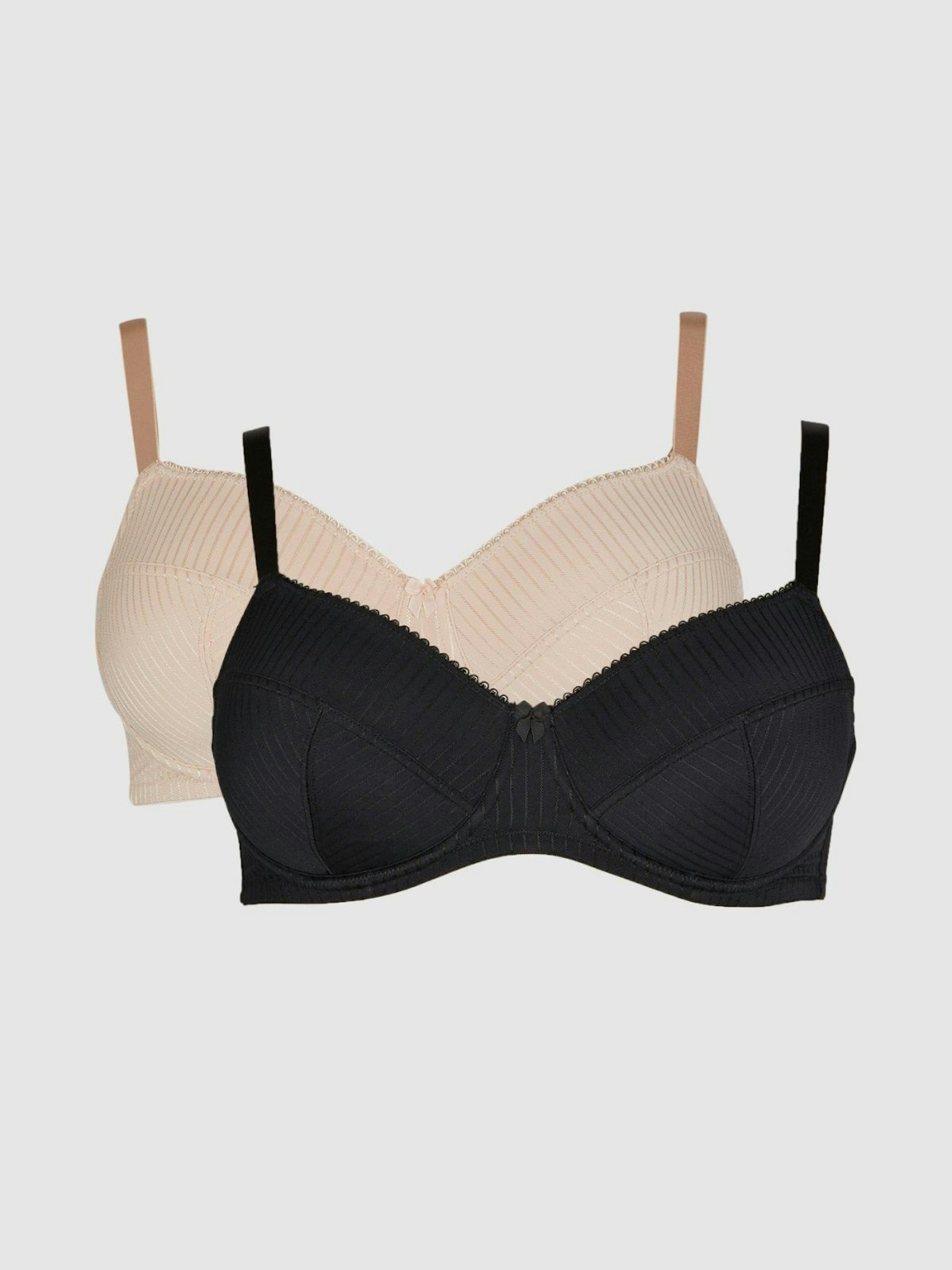 Gorgeous DD+ 2 Pack Jacquard Stripe Minimiser Bra