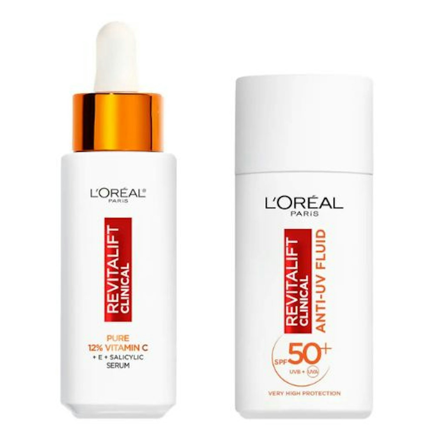 L'Oréal Paris Revitalift Pure Vitamin C Serum and SPF 50+ Invisible Fluid Face Duo