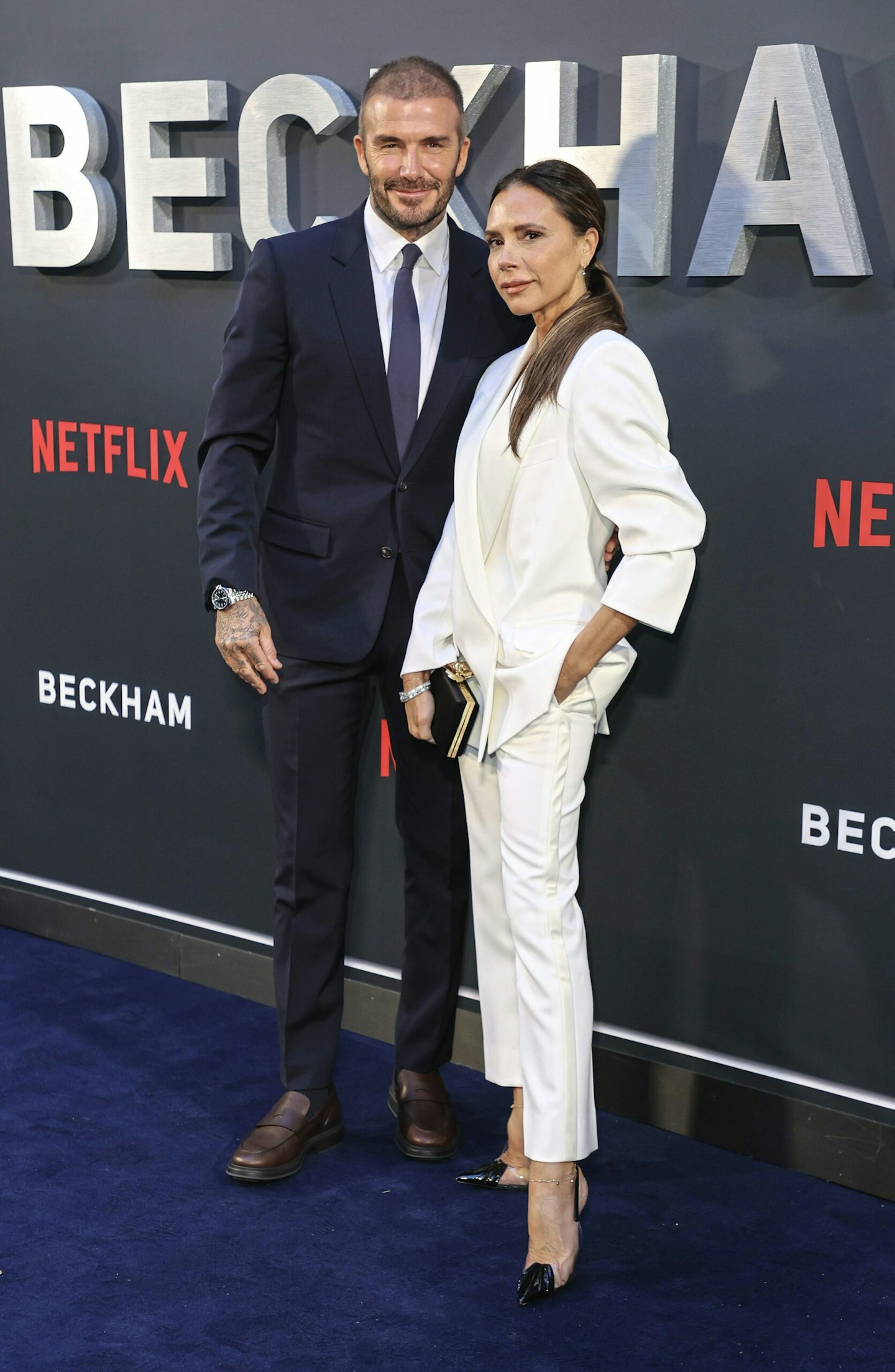 Victoria Beckham and David Beckham attend the Netflix 'Beckham' UK Premiere