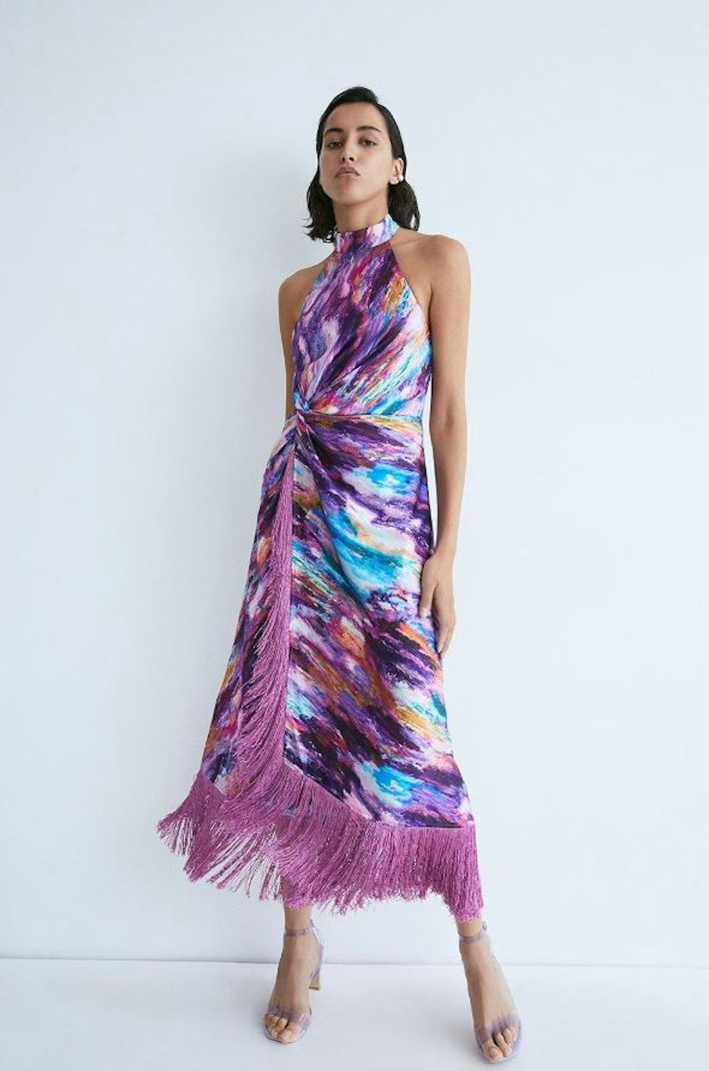 Warehouse tassle-trim dress.jpg