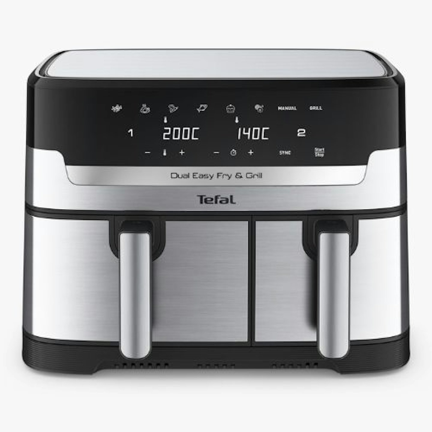 Tefal EY905D40 Easy Fry Dual Zone Air Fryer & Grill, 8.3L, Stainless Steel